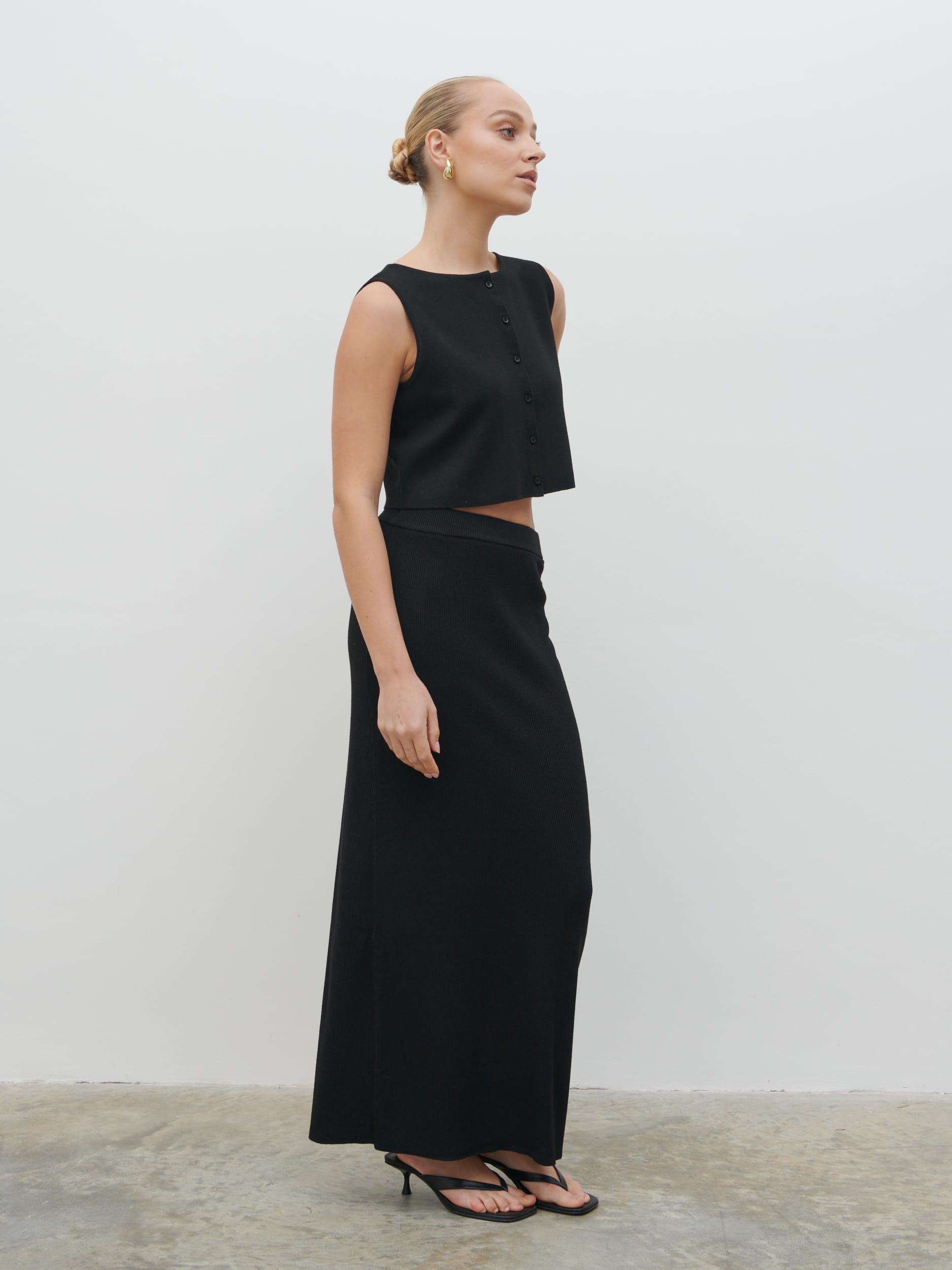 Reese Knit Waistcoat - Black