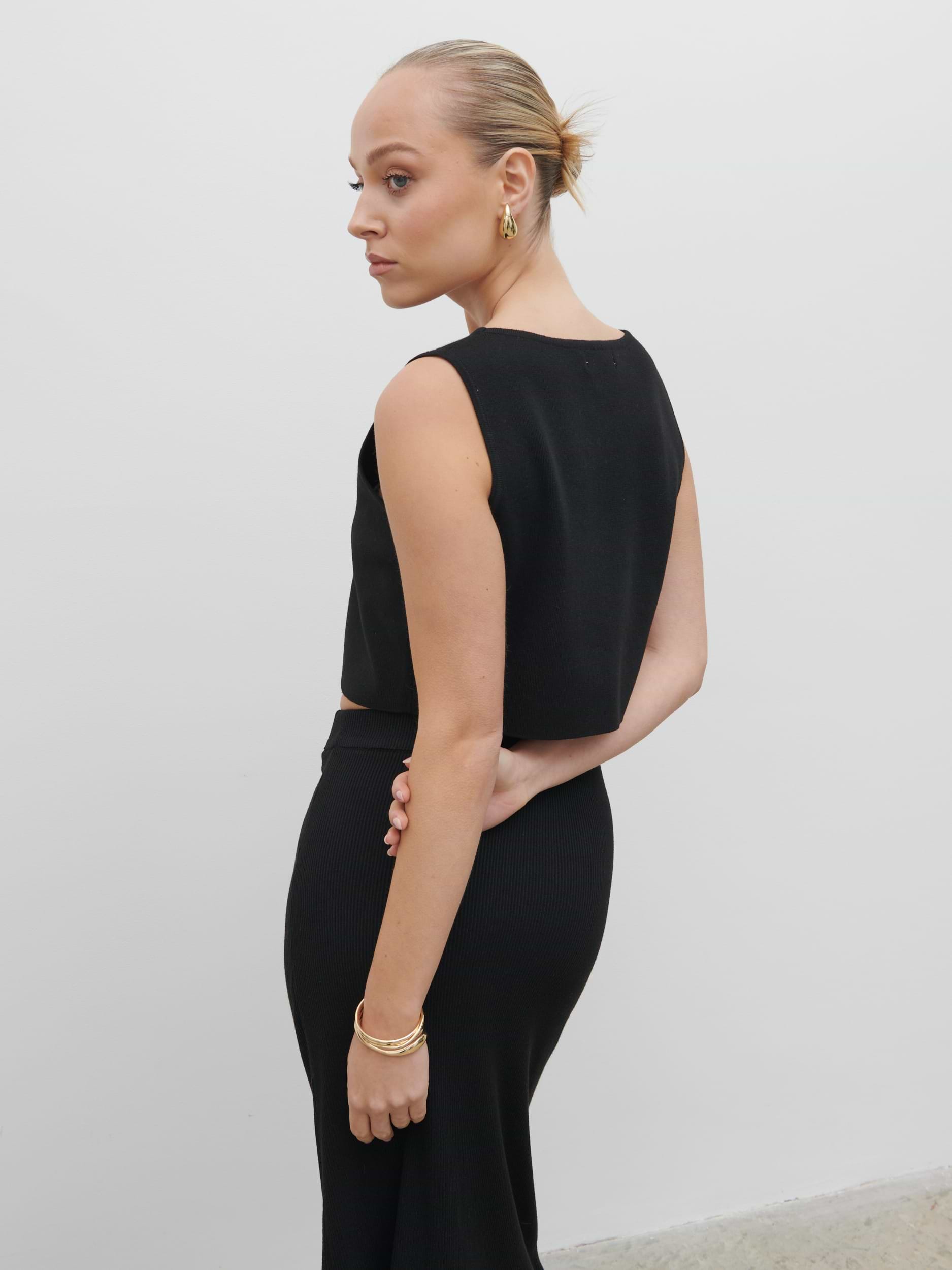 Reese Knit Waistcoat - Black