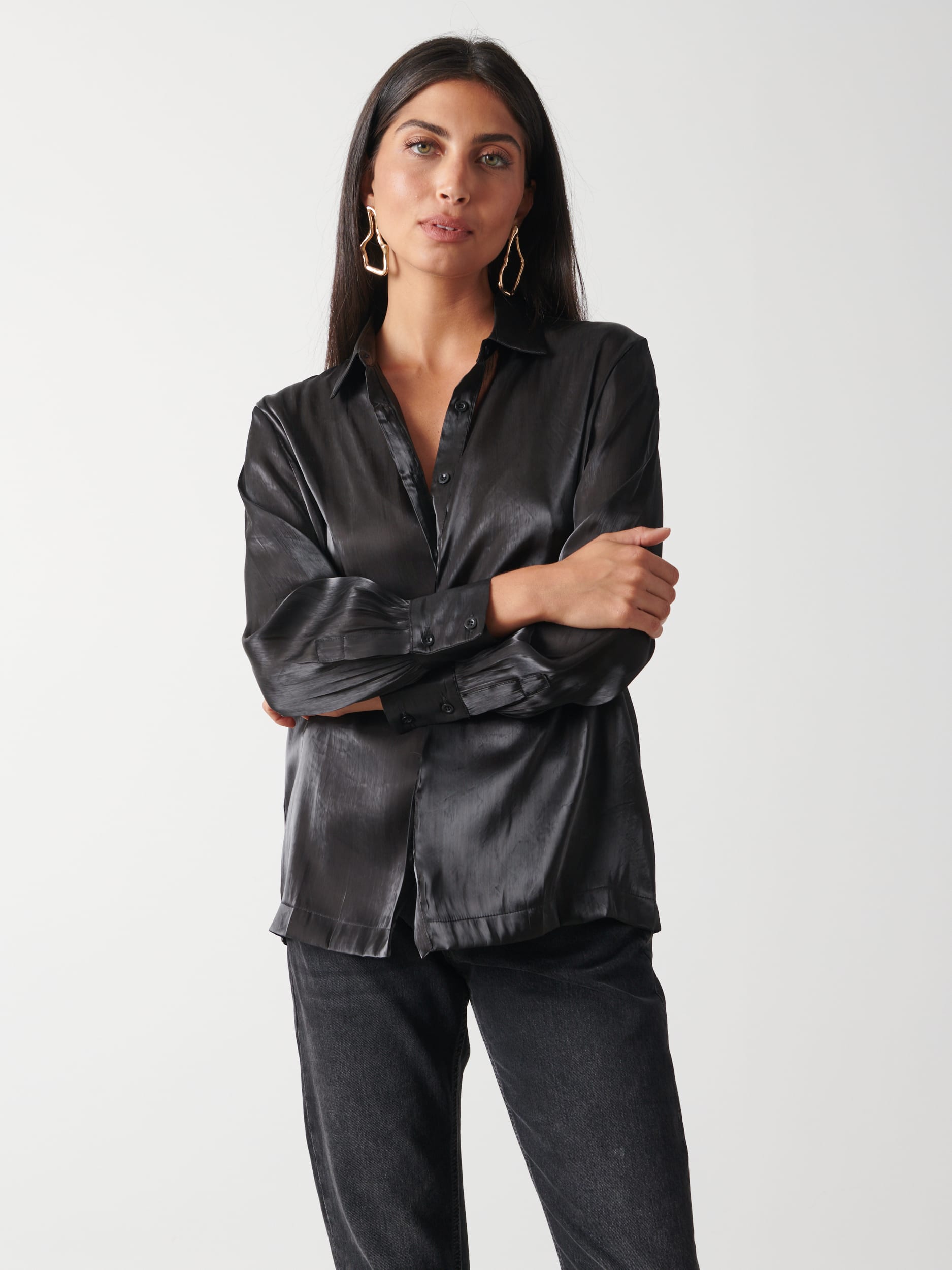 Rosalie Collared Blouse - Black