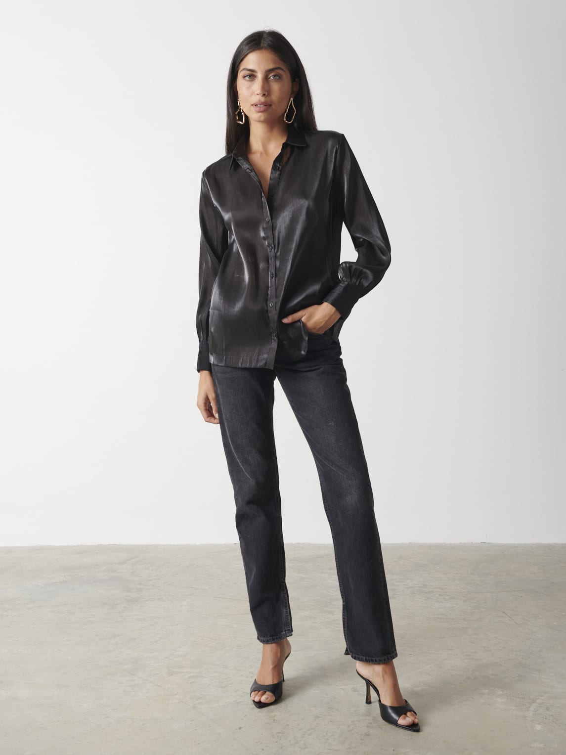 Rosalie Collared Blouse - Black