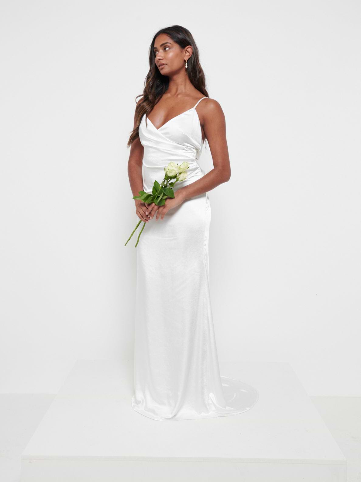 Sabine Drape Maxi Dress - Ivory