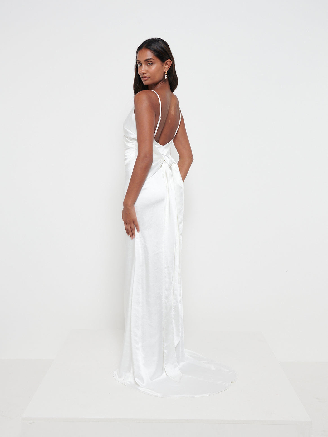 Sabine Drape Maxi Dress - Ivory