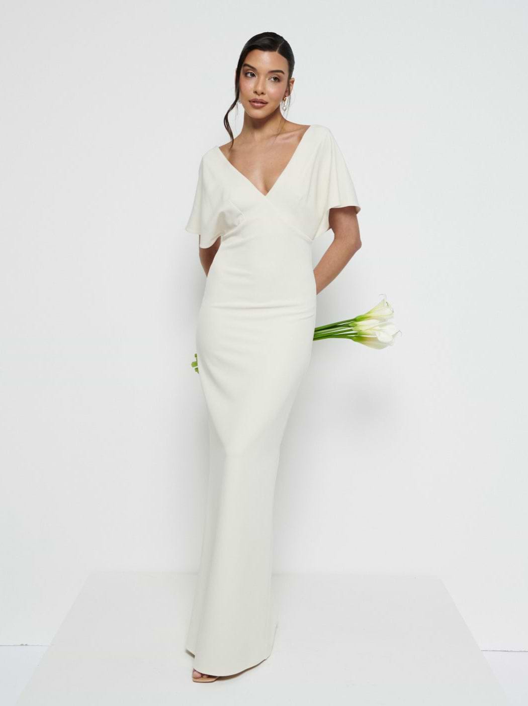 Sadie Crepe Maxi Bridesmaid Dress - Champagne