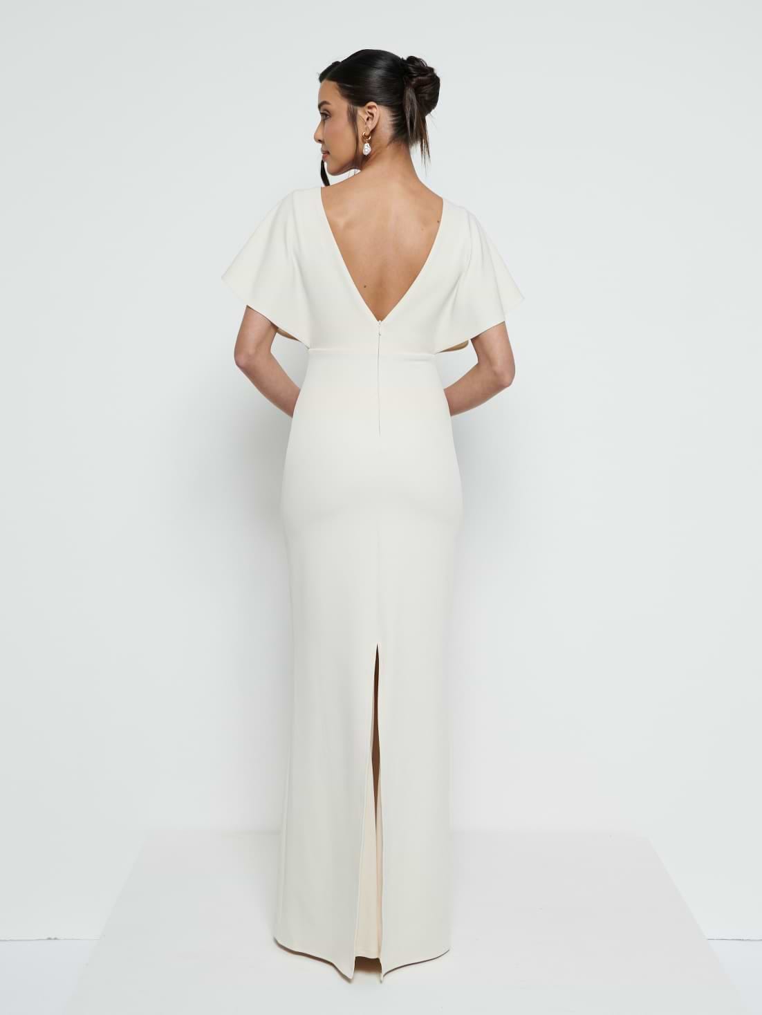 Sadie Crepe Maxi Bridesmaid Dress - Champagne