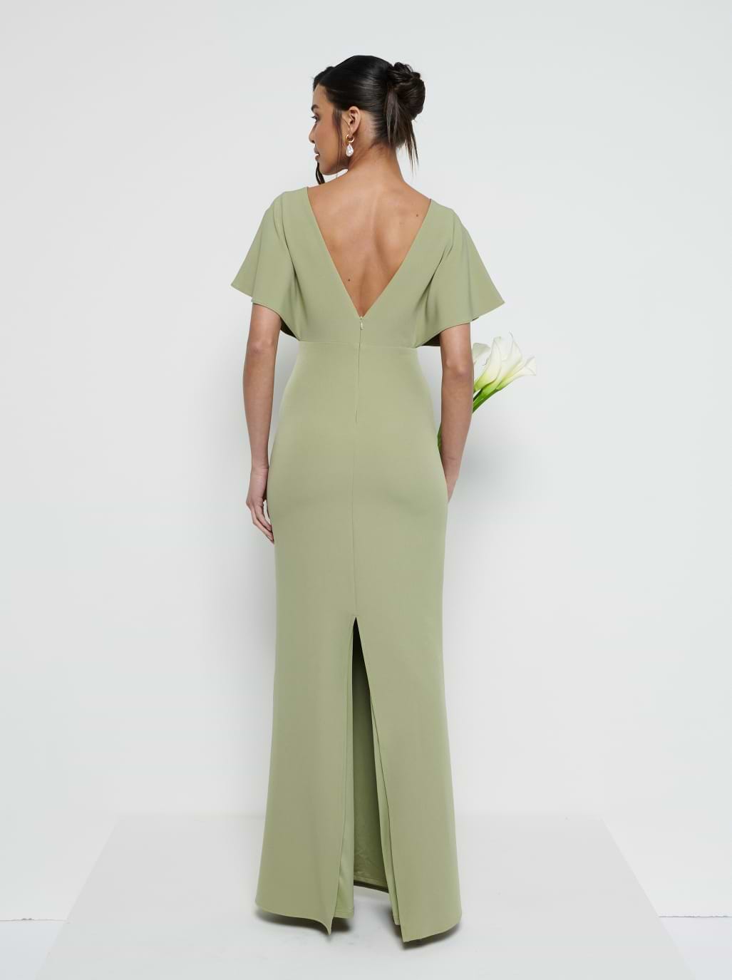 Sadie Crepe Maxi Bridesmaid Dress - Olive