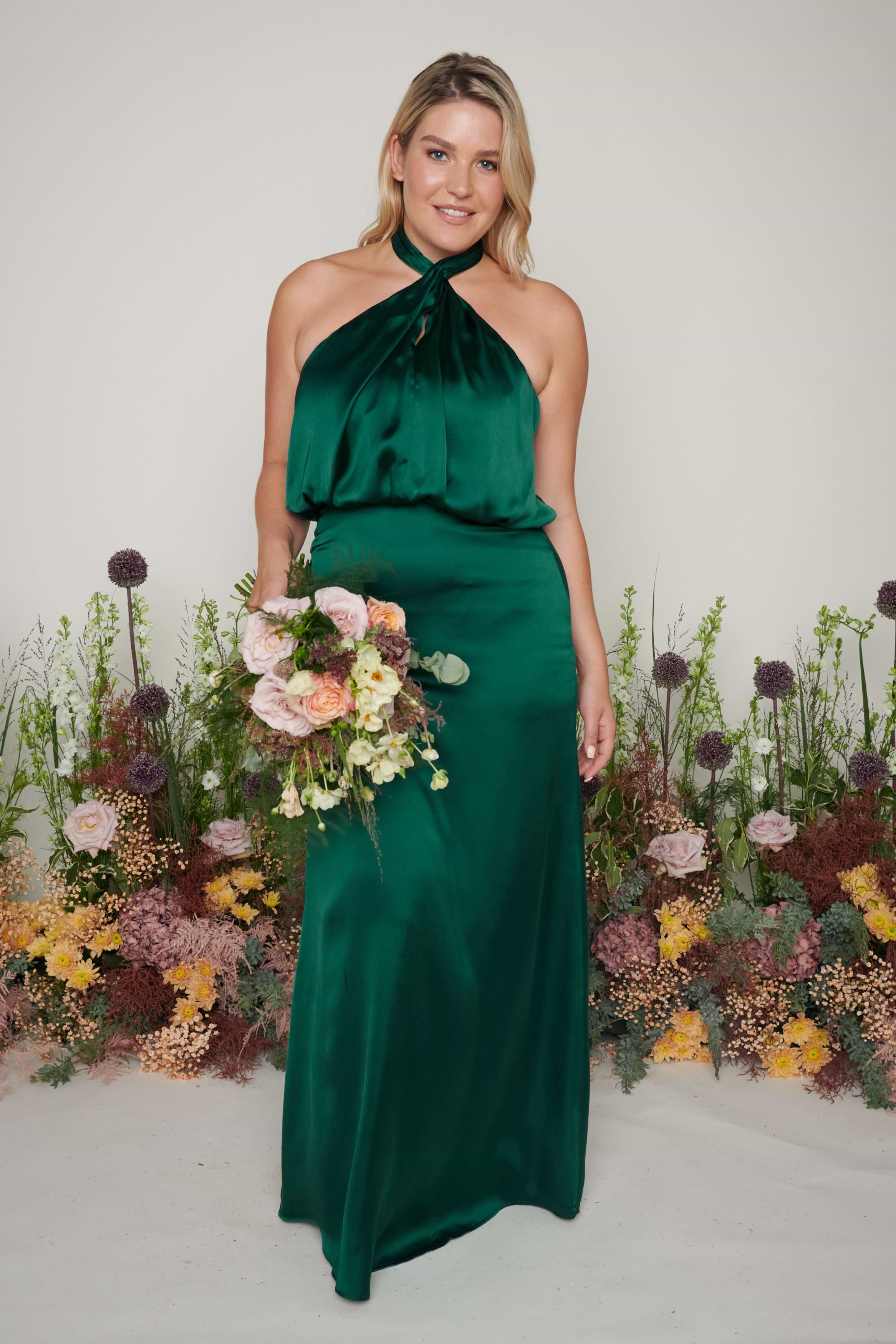 Sammie Recycled Maxi Bridesmaid Dress - Matte Emerald