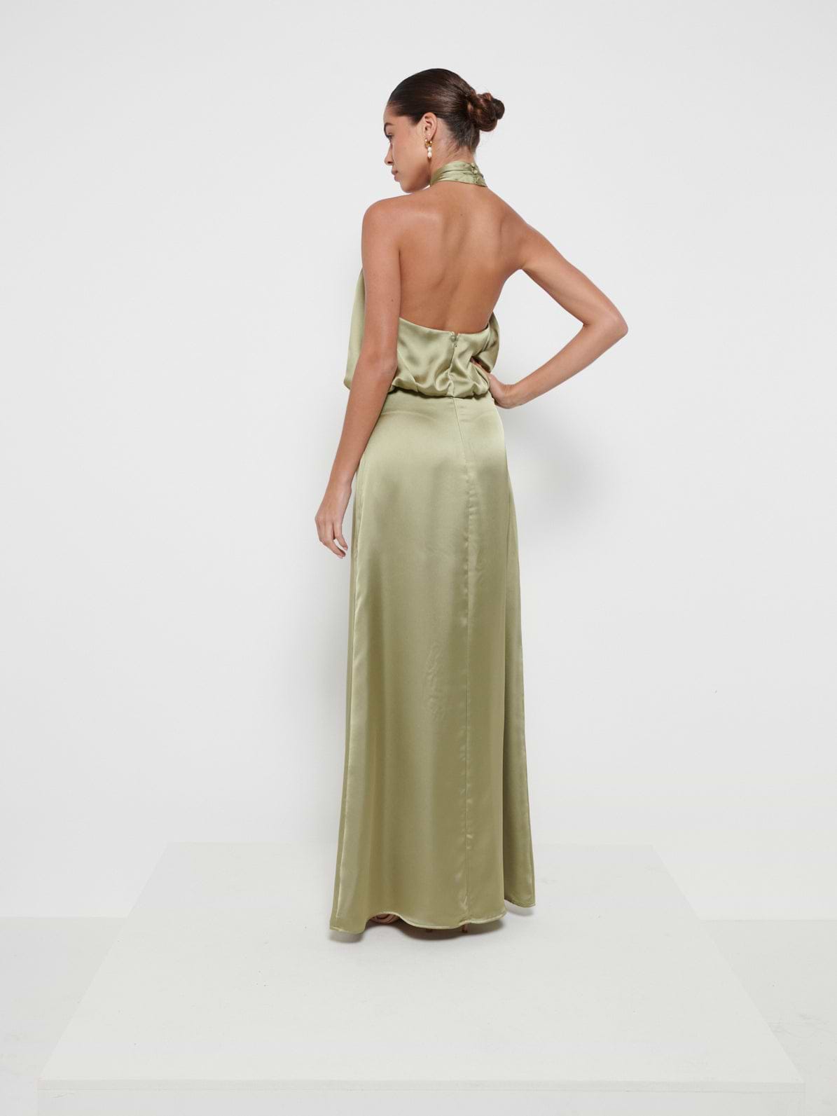 Sammie Recycled Maxi Bridesmaid Dress - Matte Olive