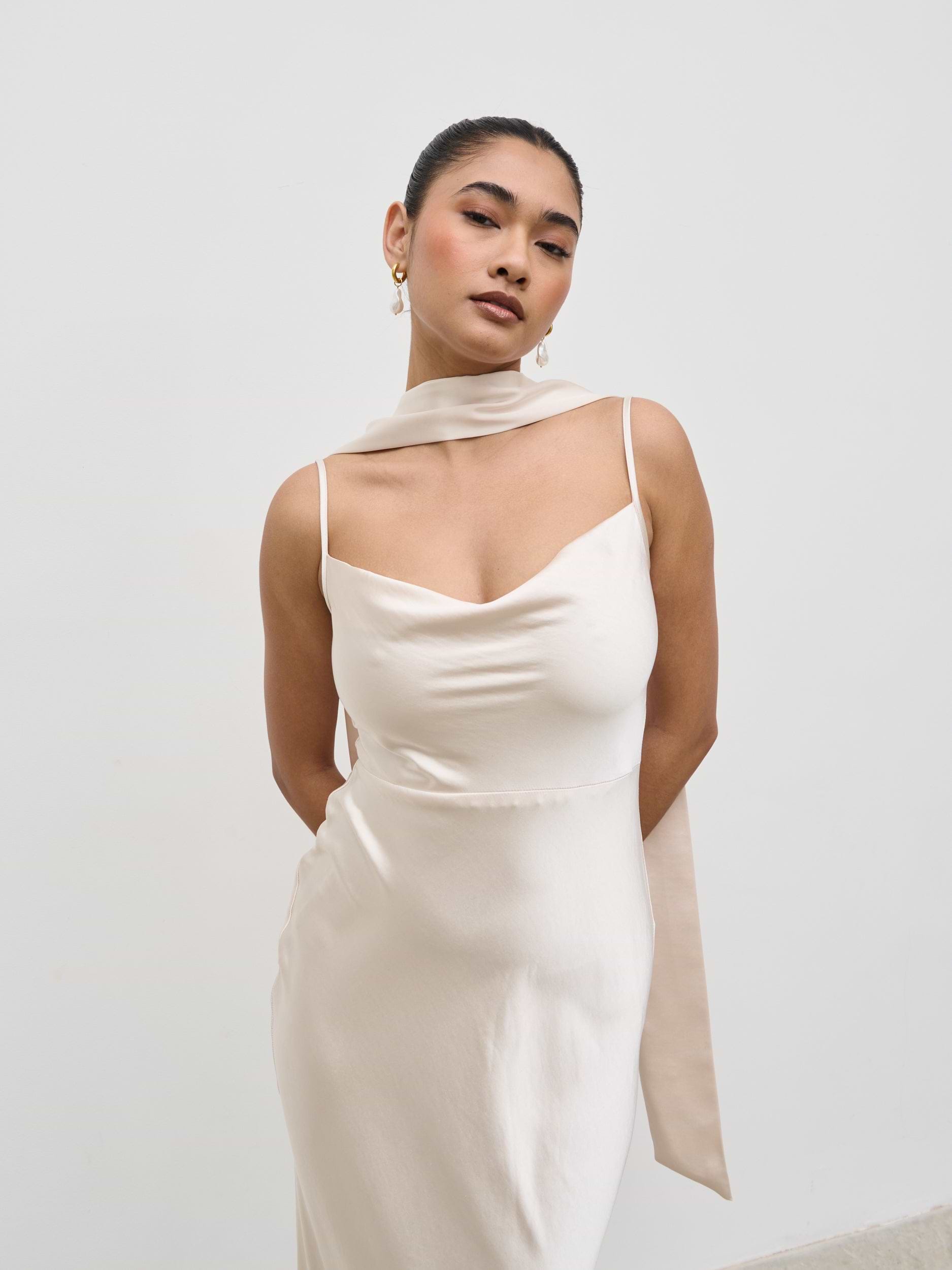 Satin Sash - Champagne