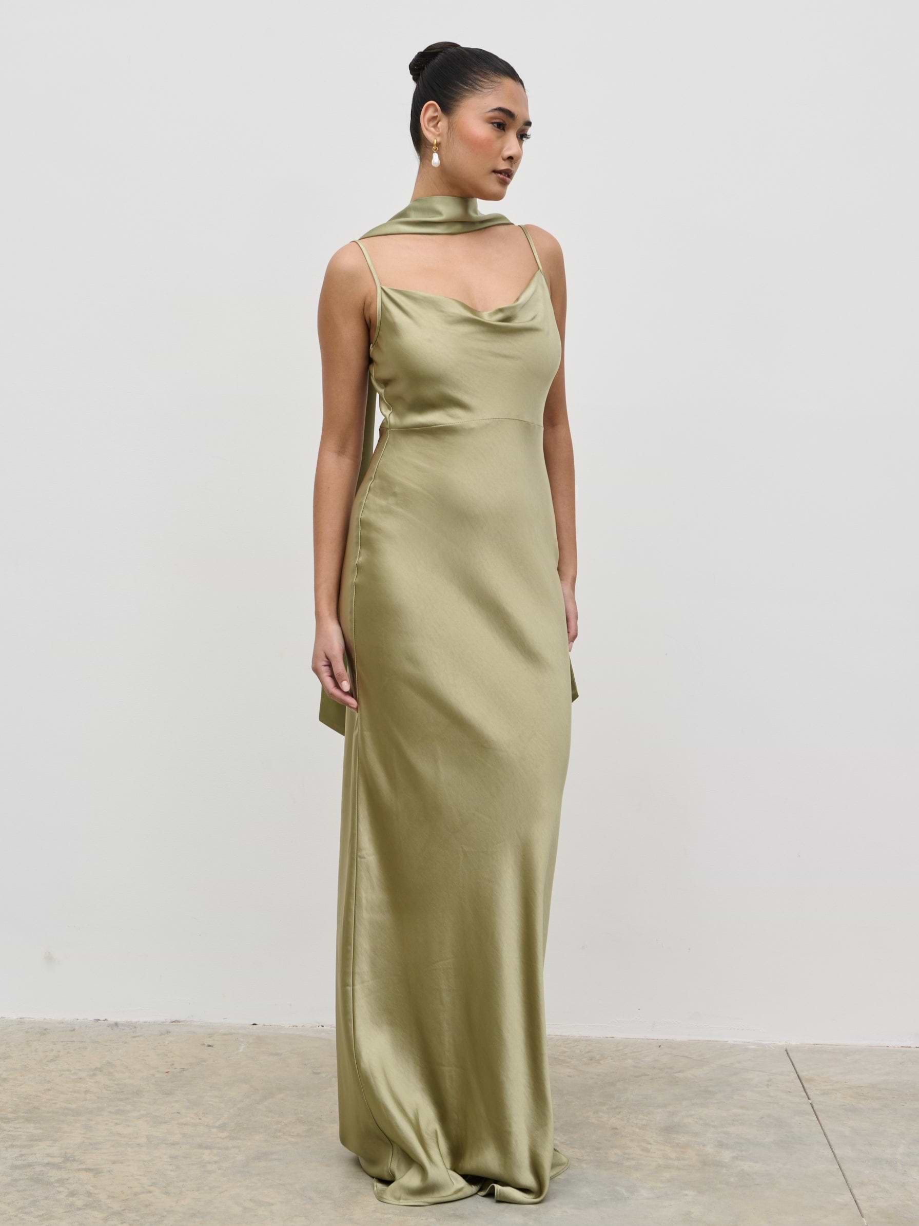 Satin Sash - Olive