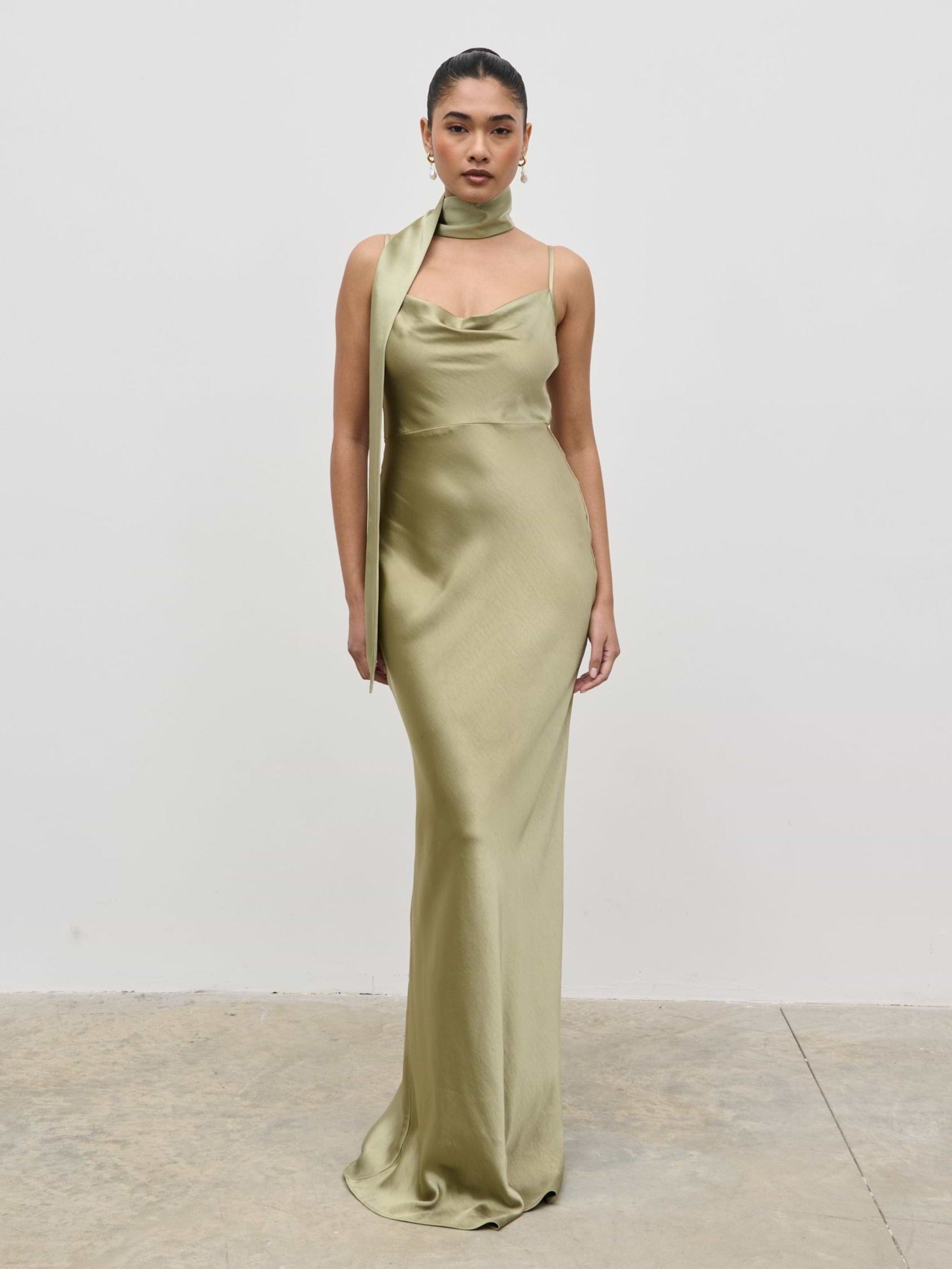 Satin Sash - Olive