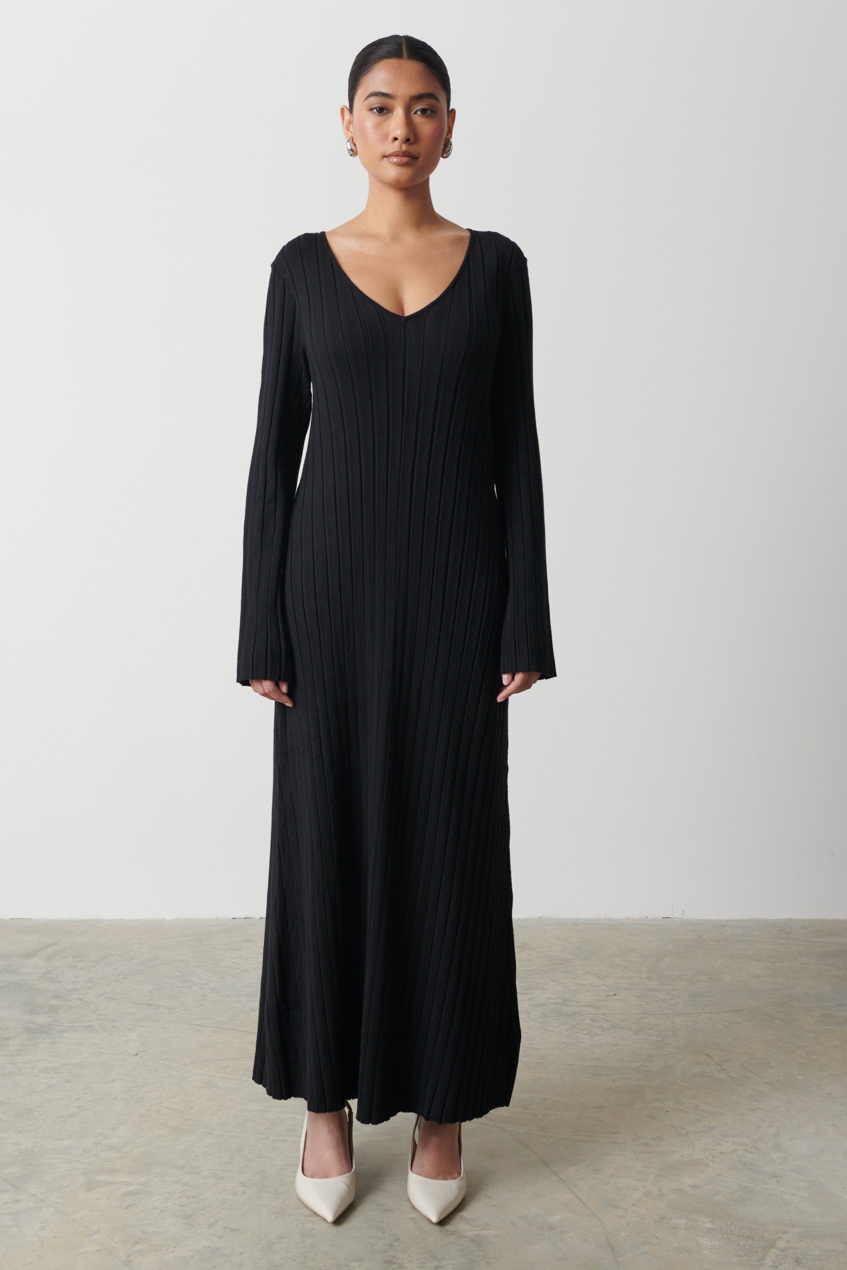 Scarlett Tie Knit Dress - Black