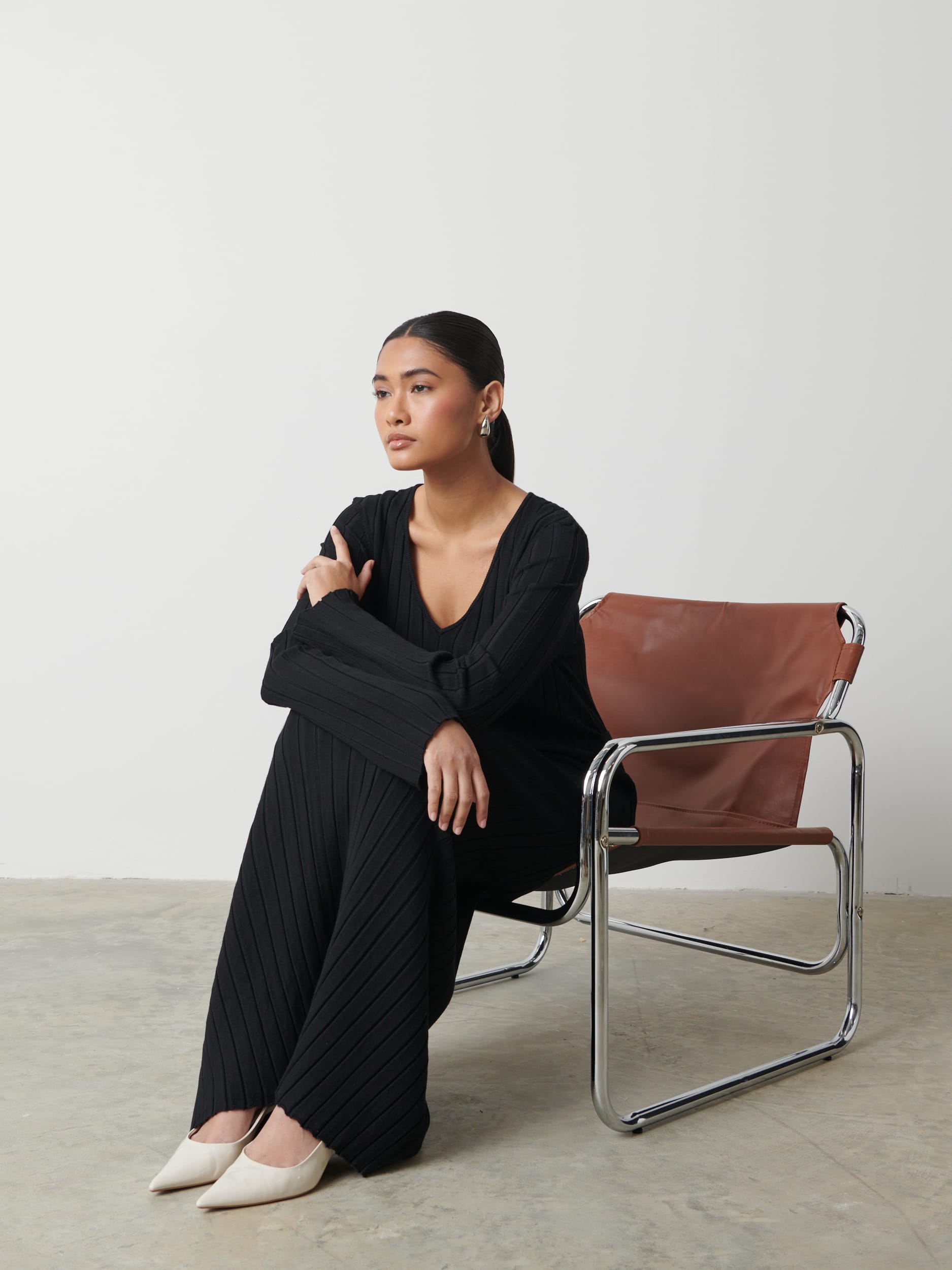 Scarlett Tie Knit Dress - Black