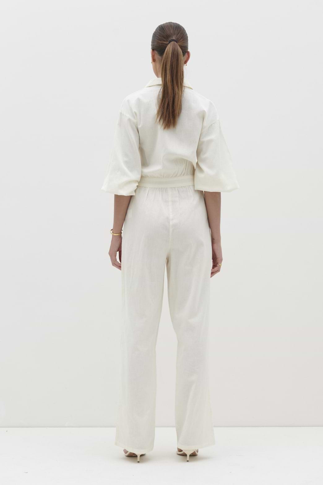 Shona Collared Jumpsuit - Stone