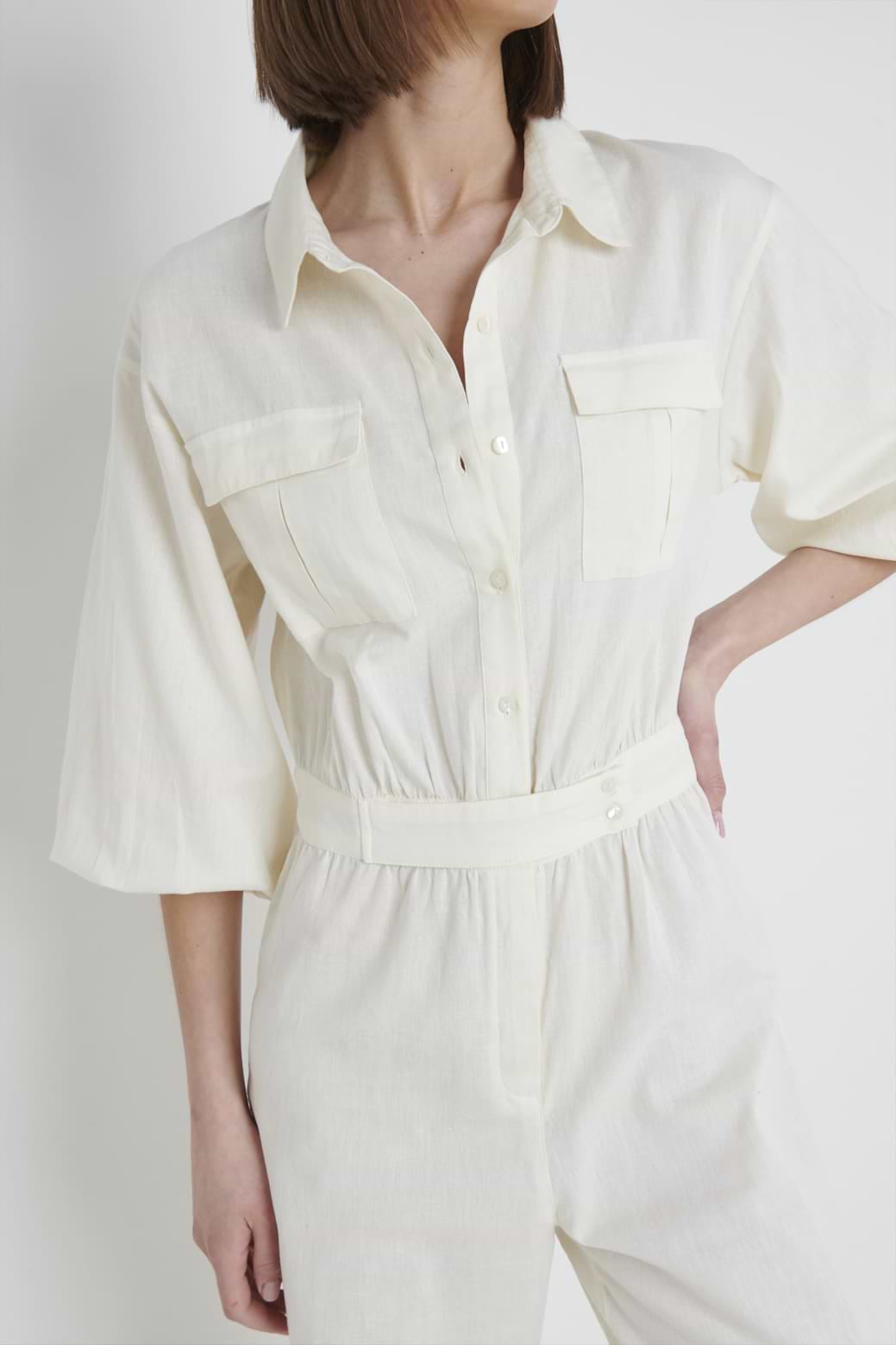 Shona Collared Jumpsuit - Stone