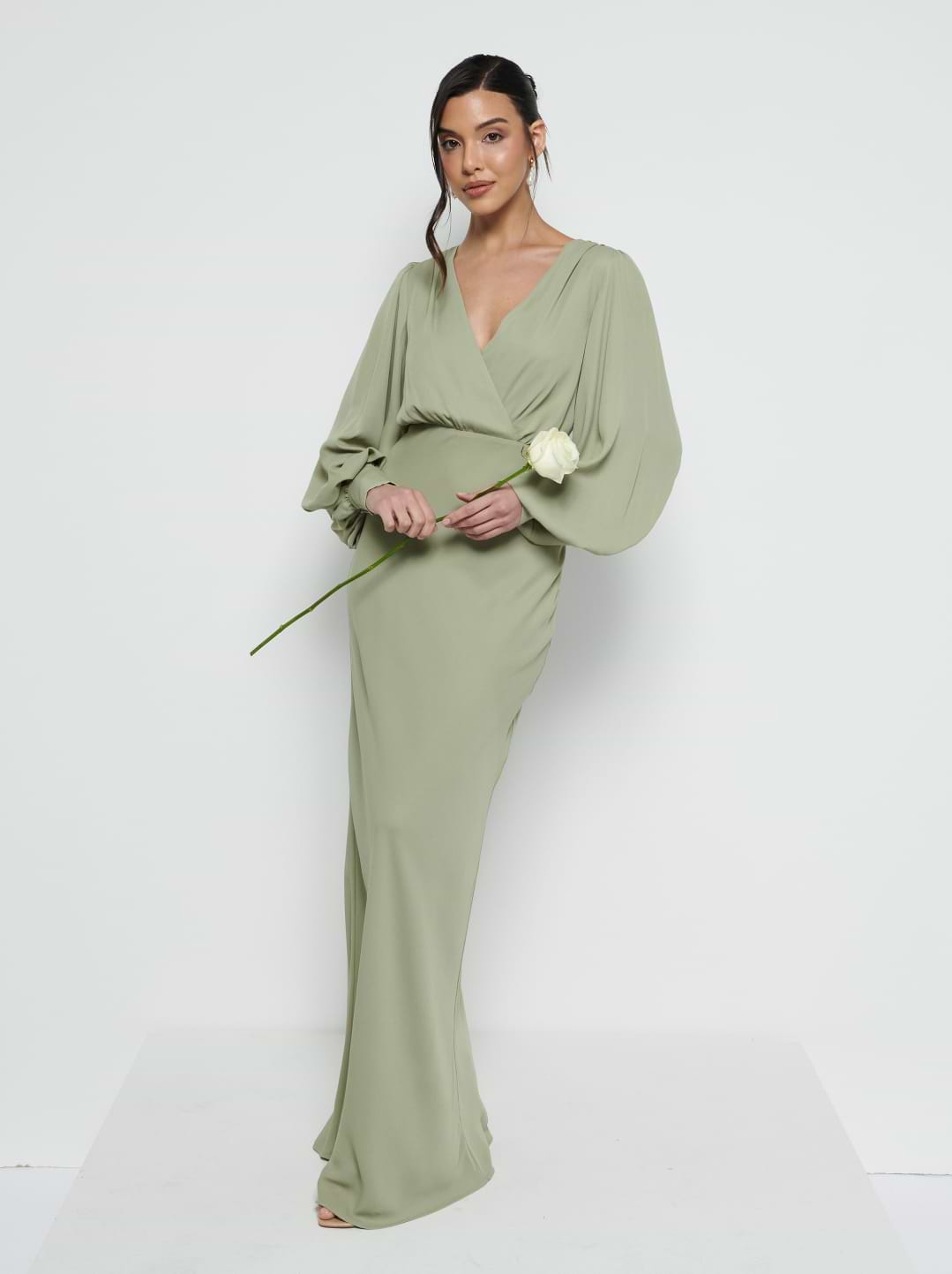 Sienna Chiffon Bridesmaid Dress - Olive