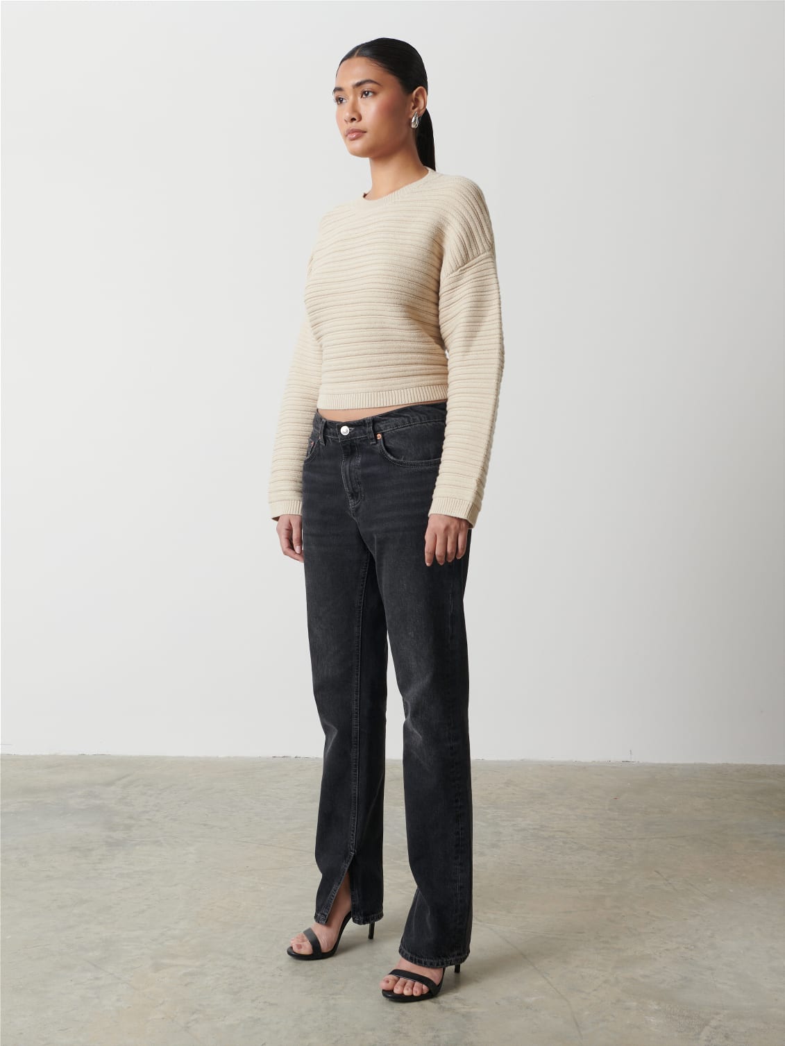 Simone Tie Back Jumper - Stone