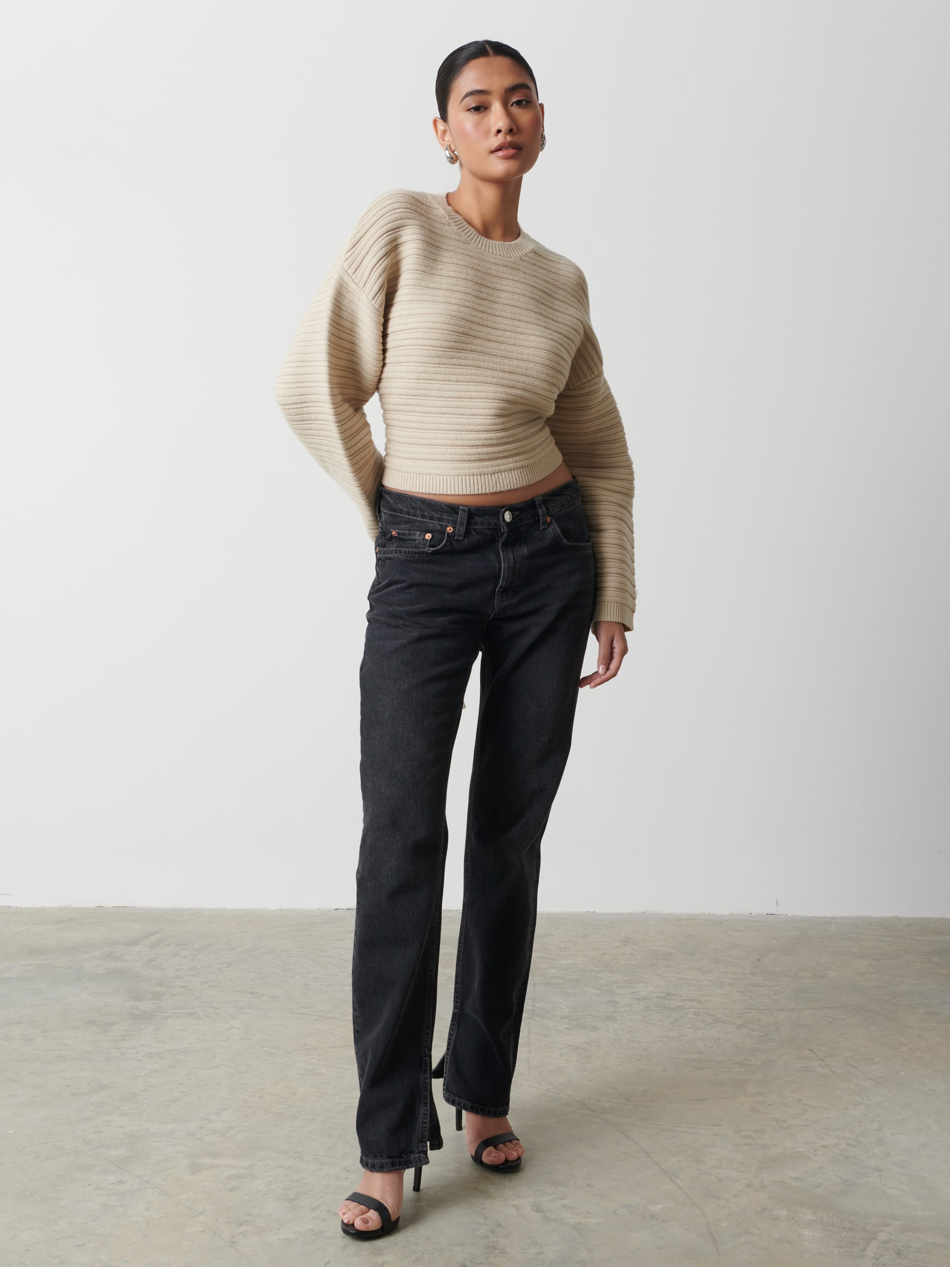 Simone Tie Back Jumper - Stone
