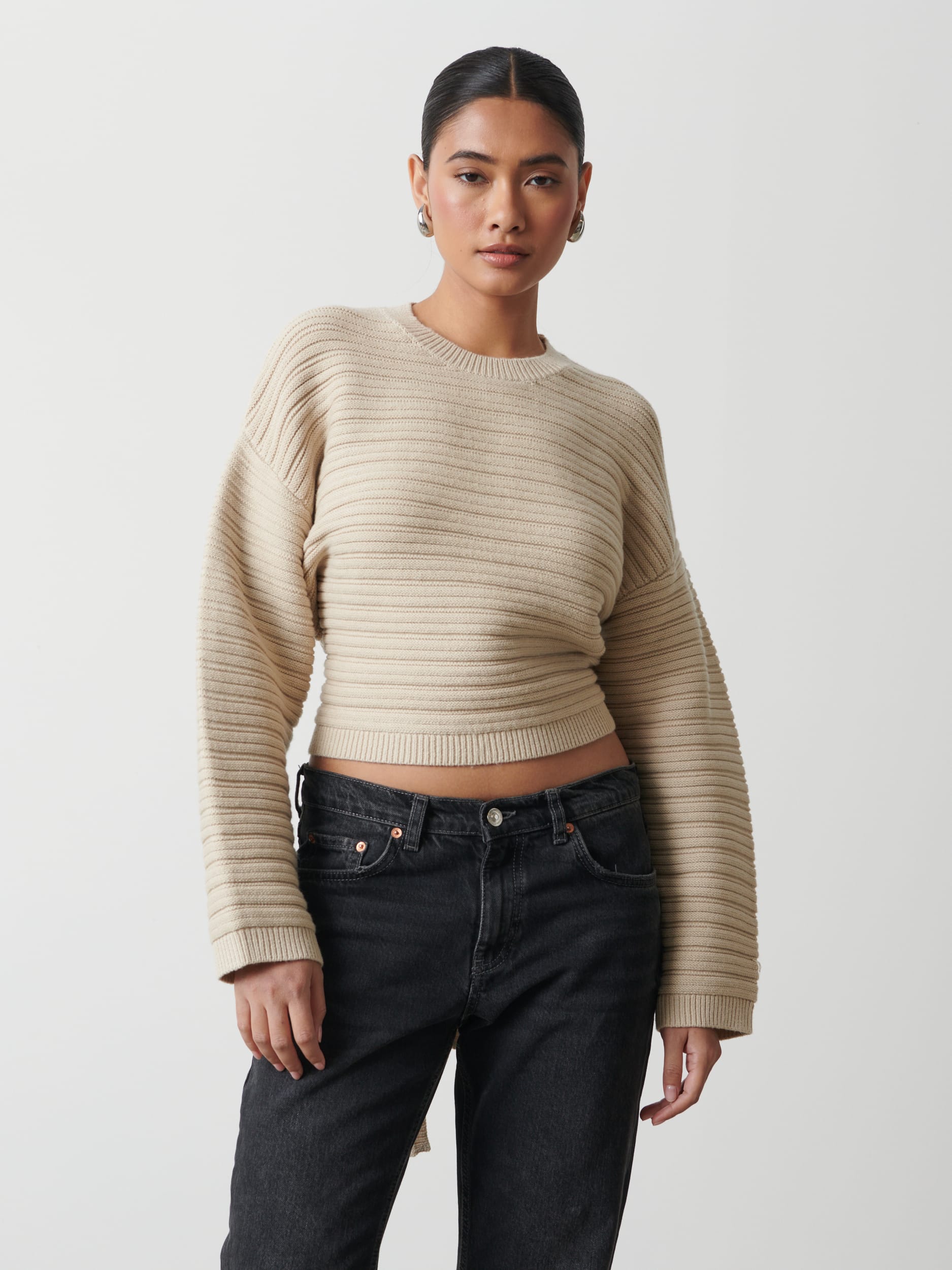 Simone Tie Back Jumper - Stone