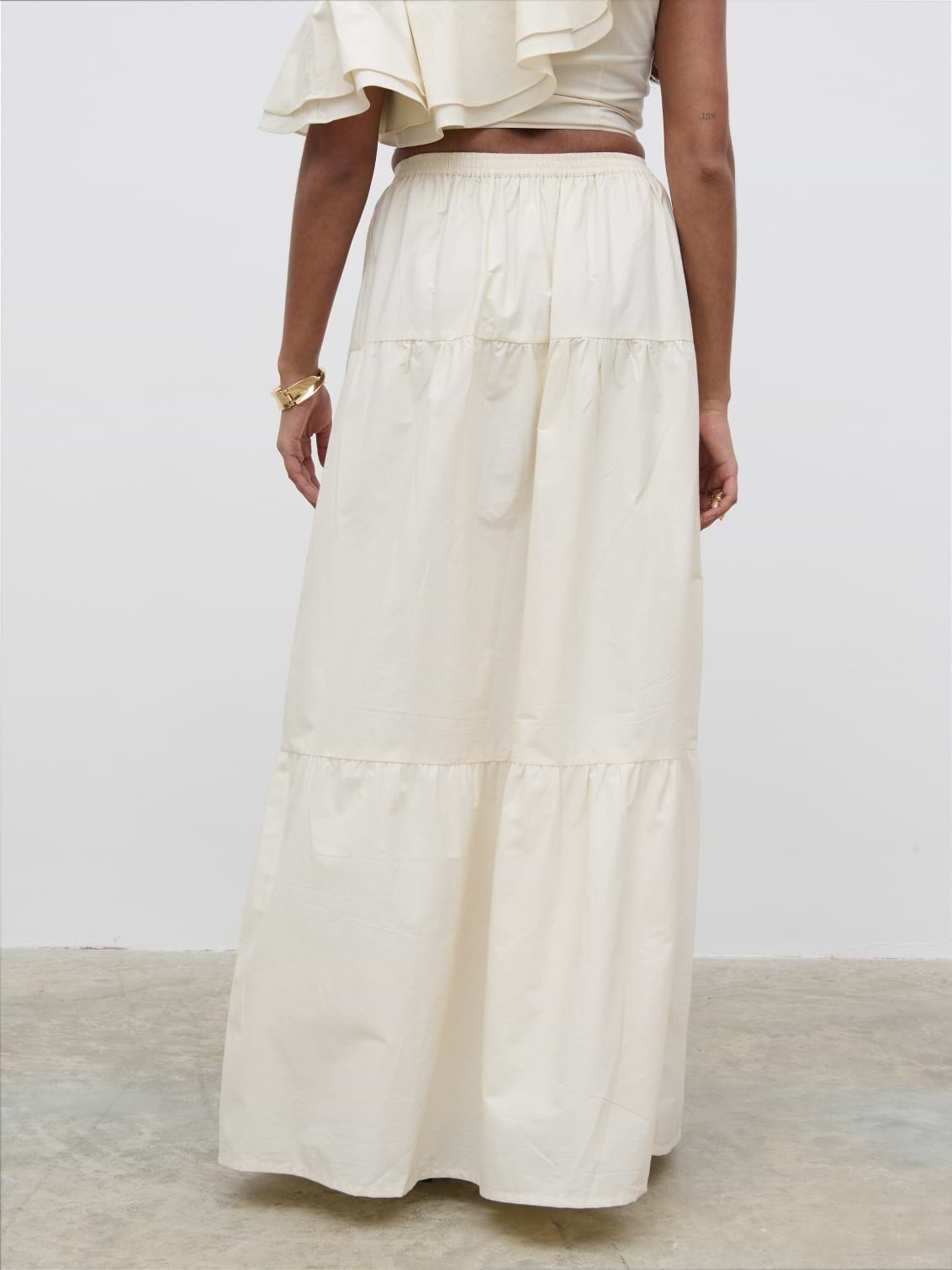 Sol Ruffle Maxi Skirt - Natural
