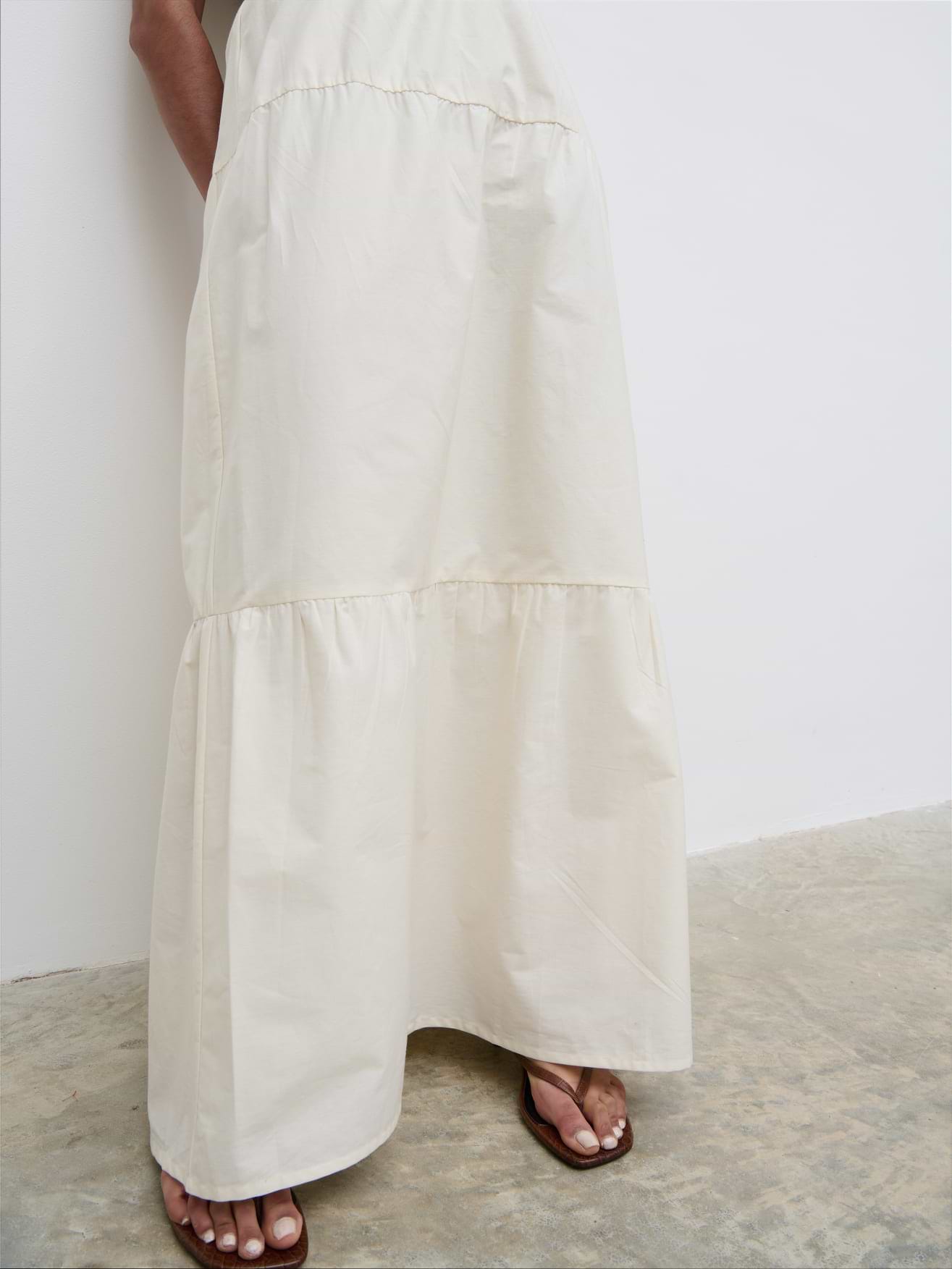 Sol Ruffle Maxi Skirt - Natural