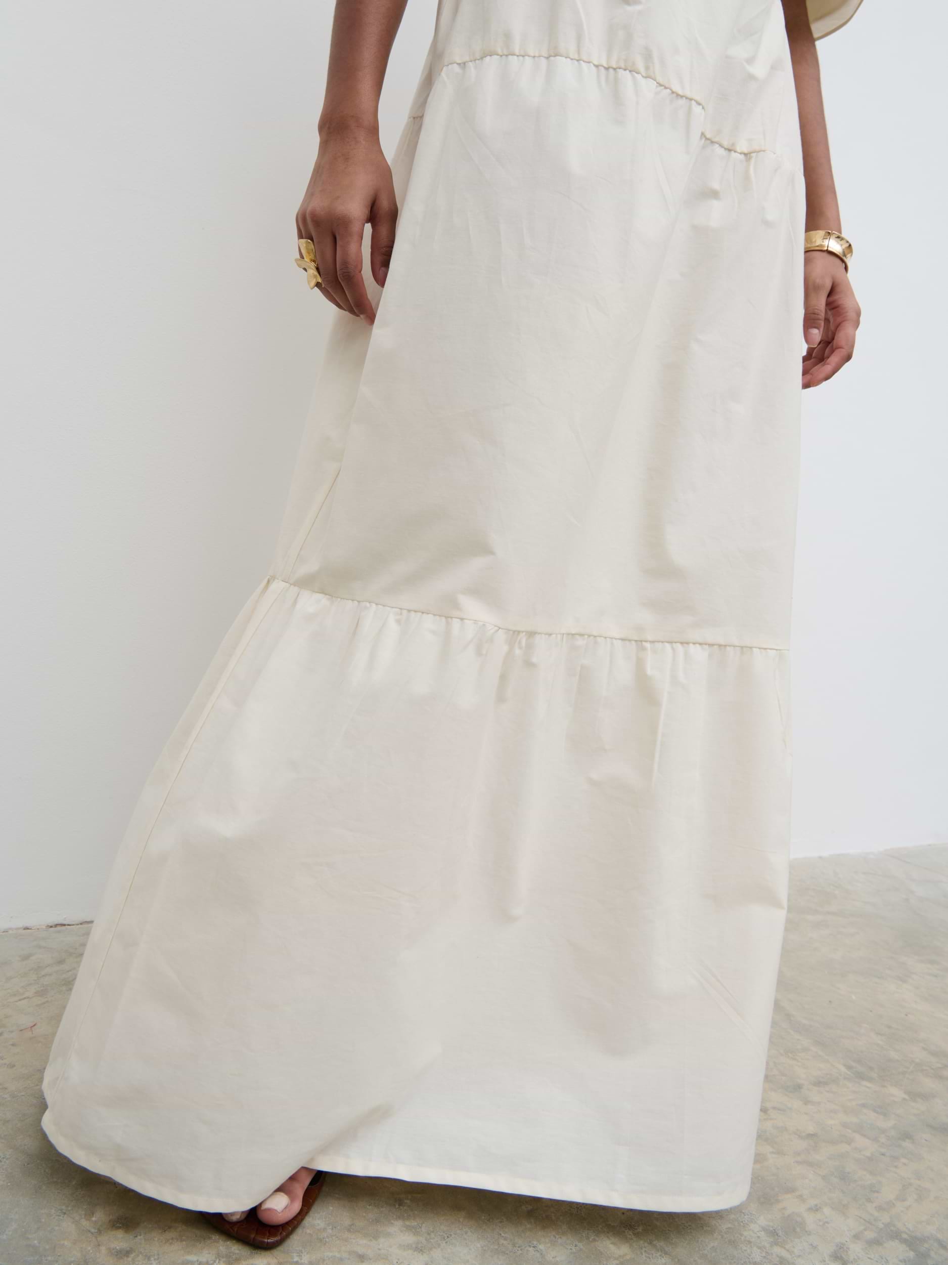 Sol Ruffle Maxi Skirt - Natural