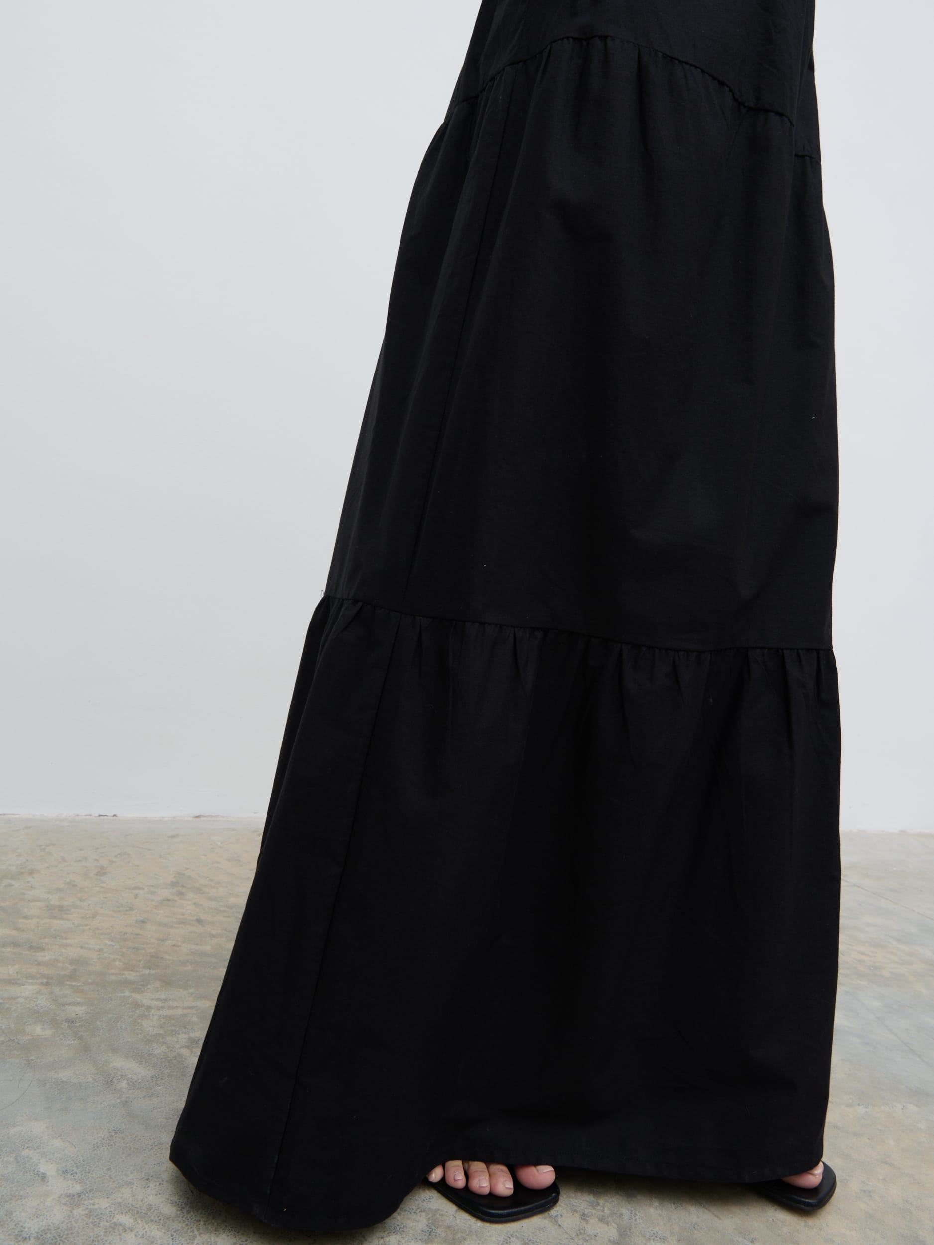 Sol Ruffle Maxi Skirt - Black