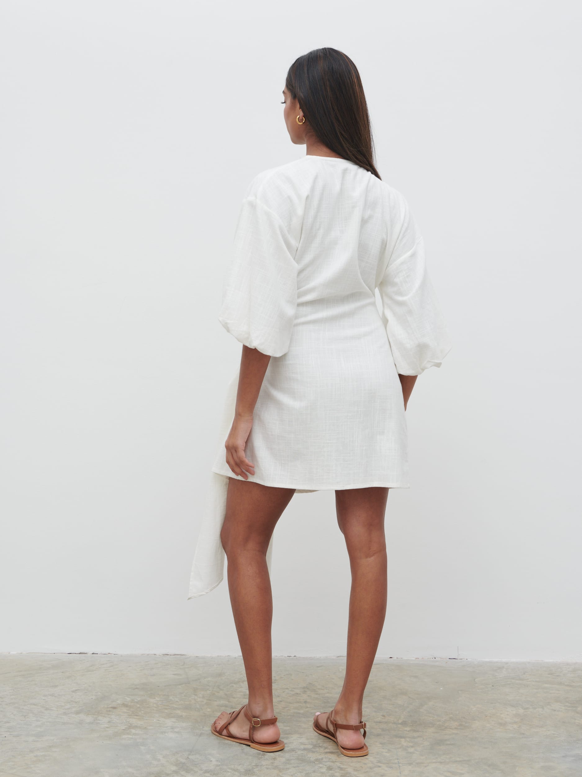 Tamara Wrap Mini Dress - Cream