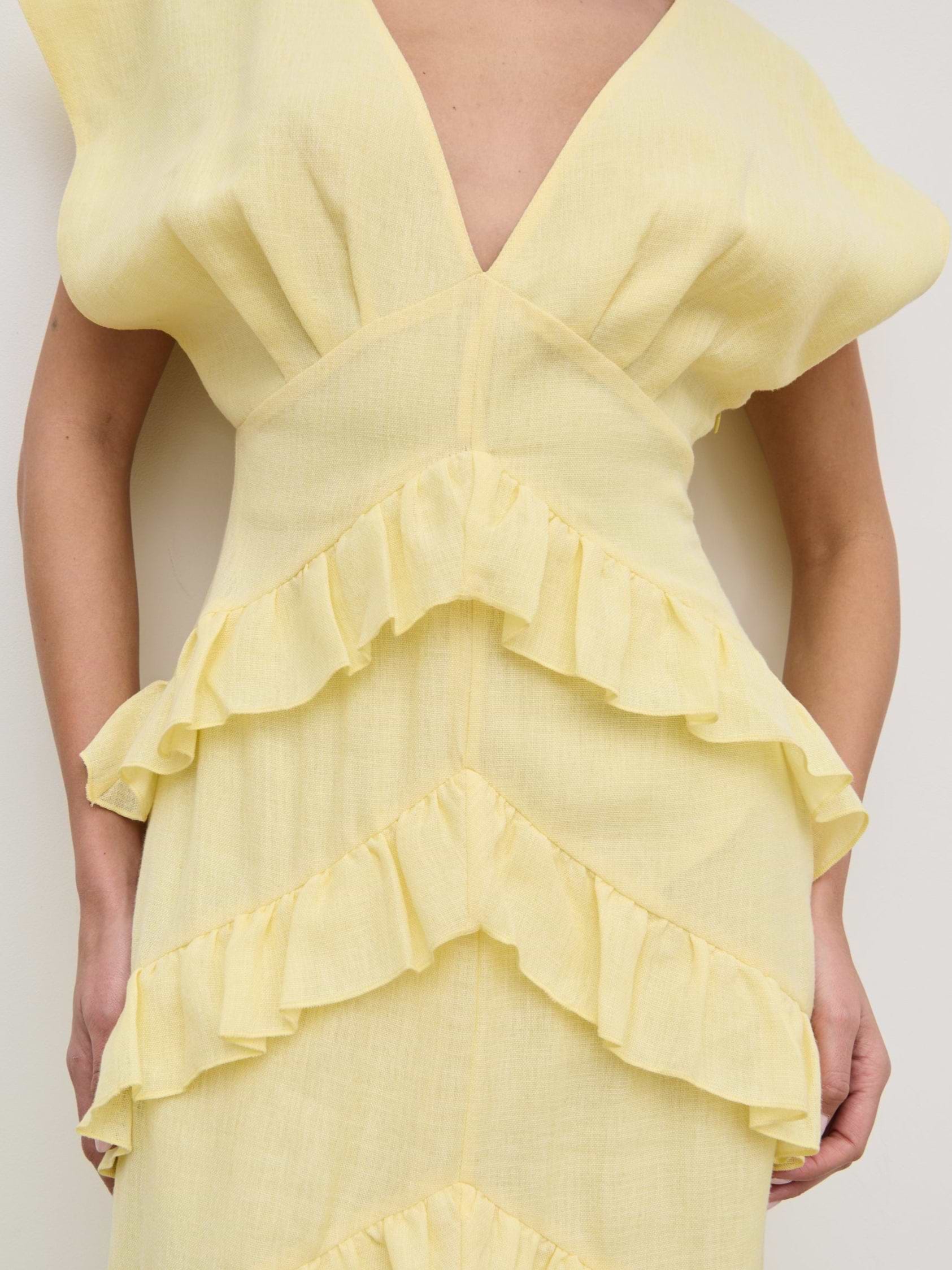 Tamsin Ruffle Dress - Lemon