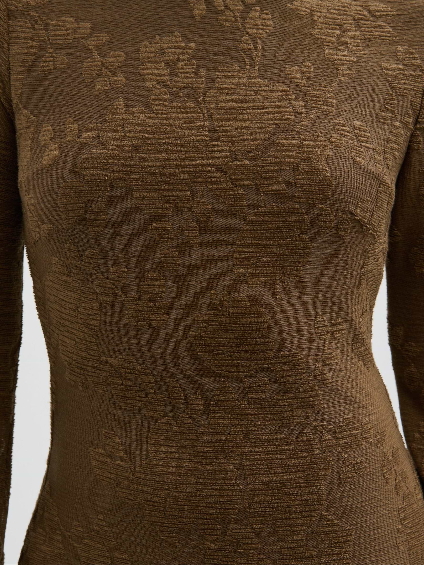 Tanaia Long Sleeve Jersey Maxi Dress - Chocolate Floral