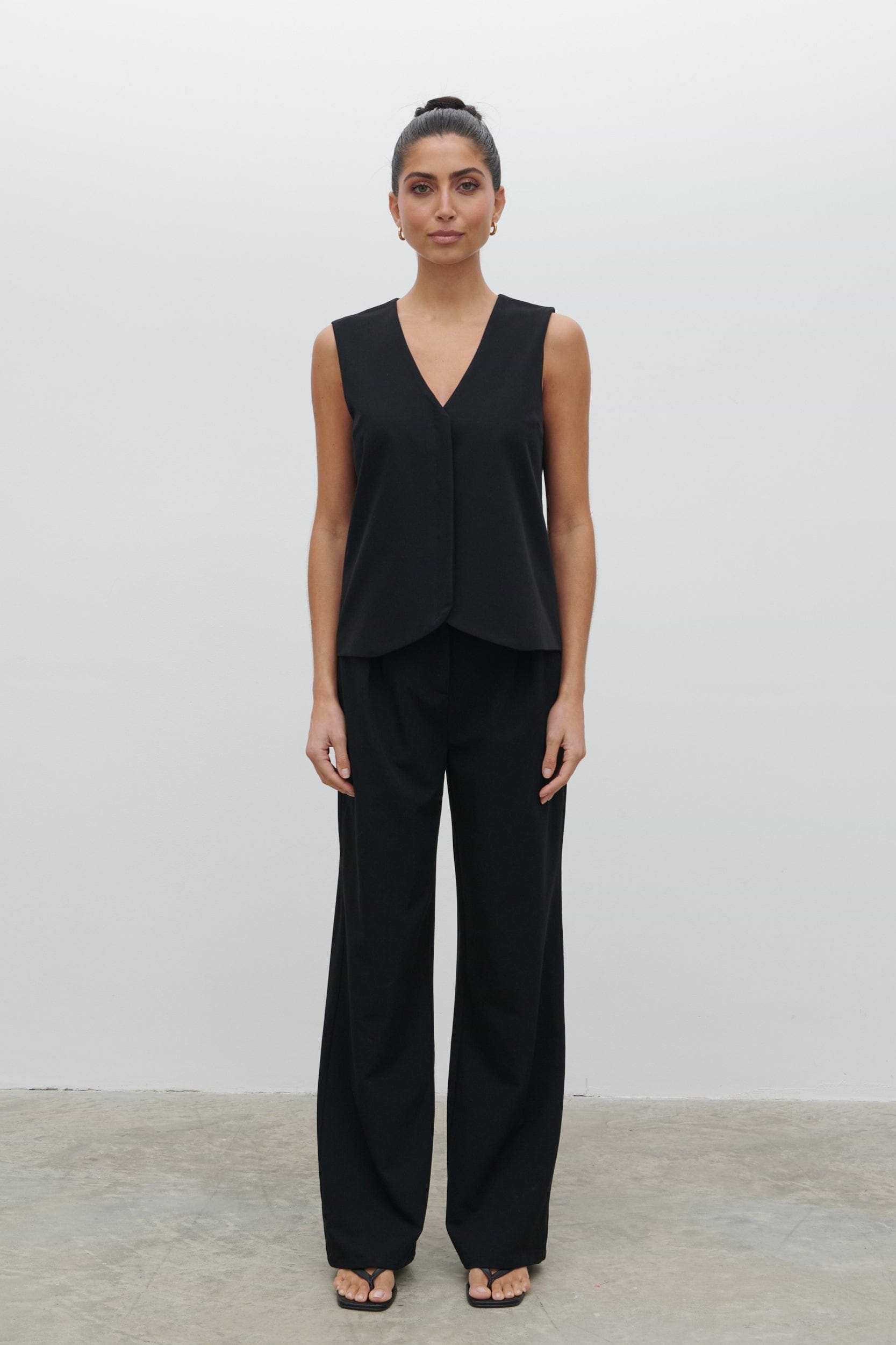 Taya Tailored Waistcoat - Black