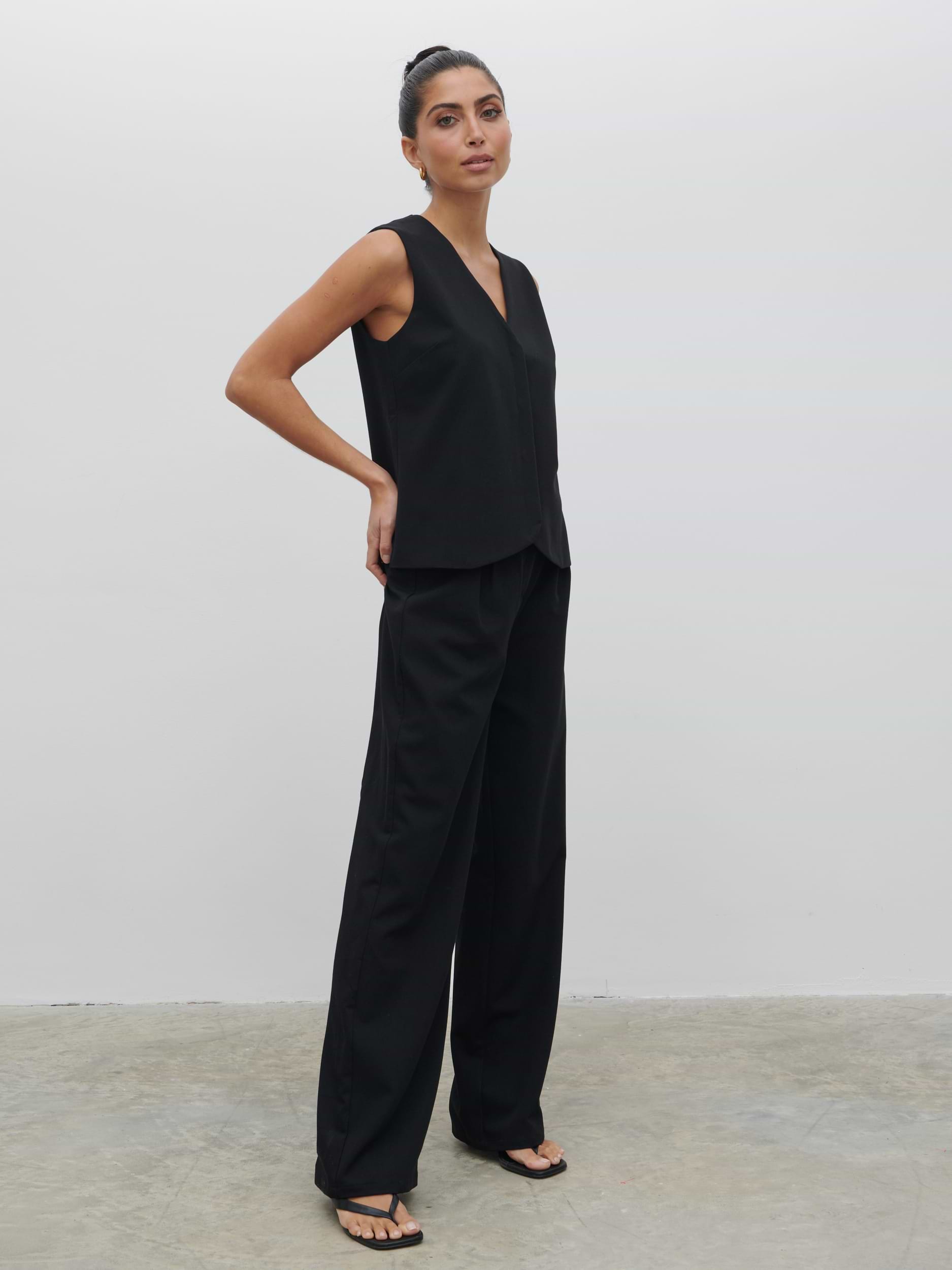 Taya Tailored Waistcoat - Black