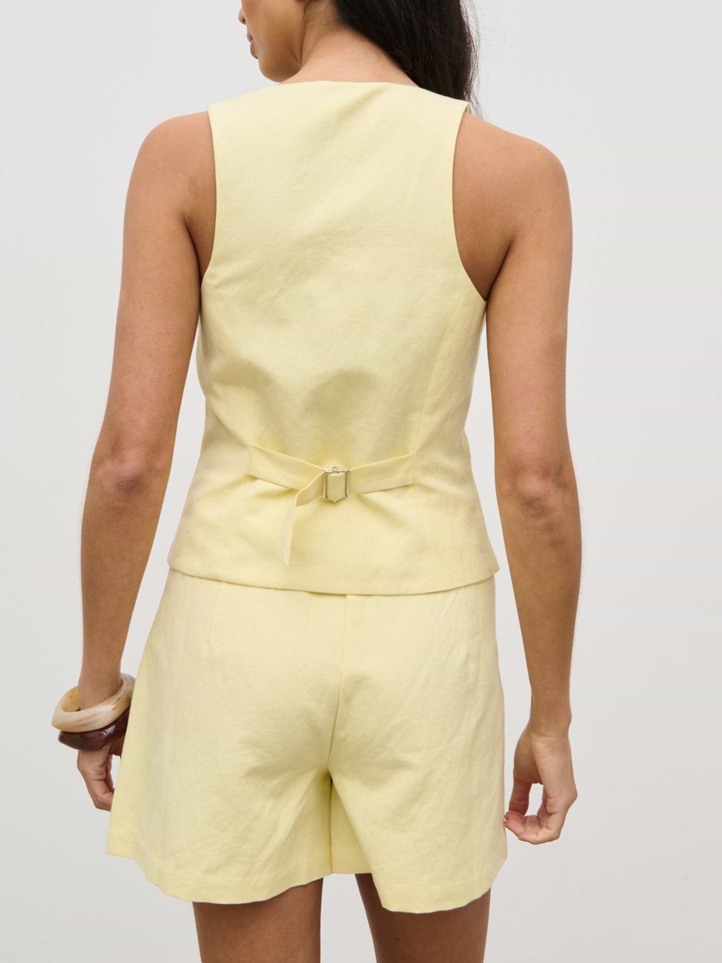 Thali Racer Neck Waistcoat - Lemon