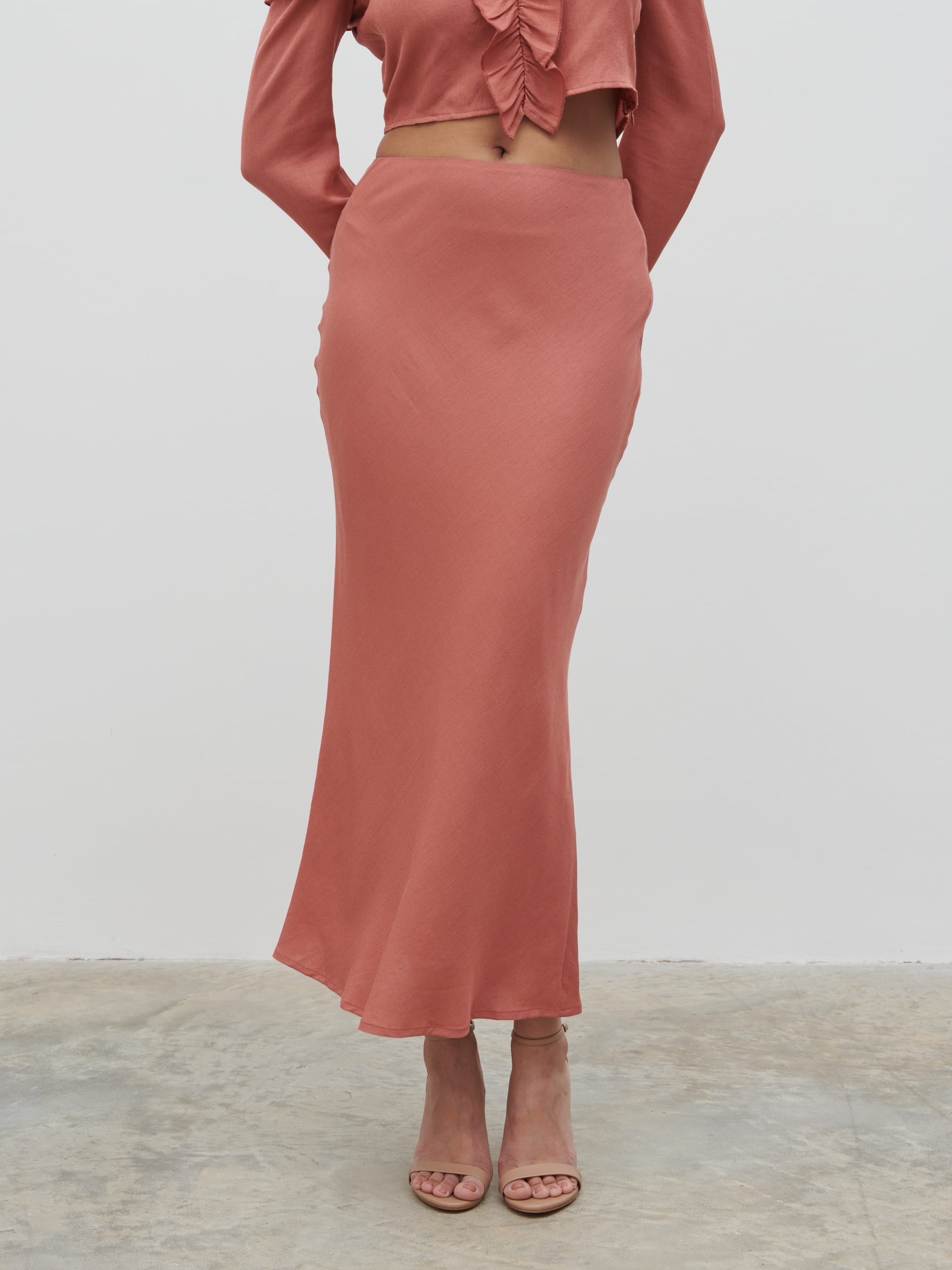 Tiffany Midaxi Skirt - Terracotta