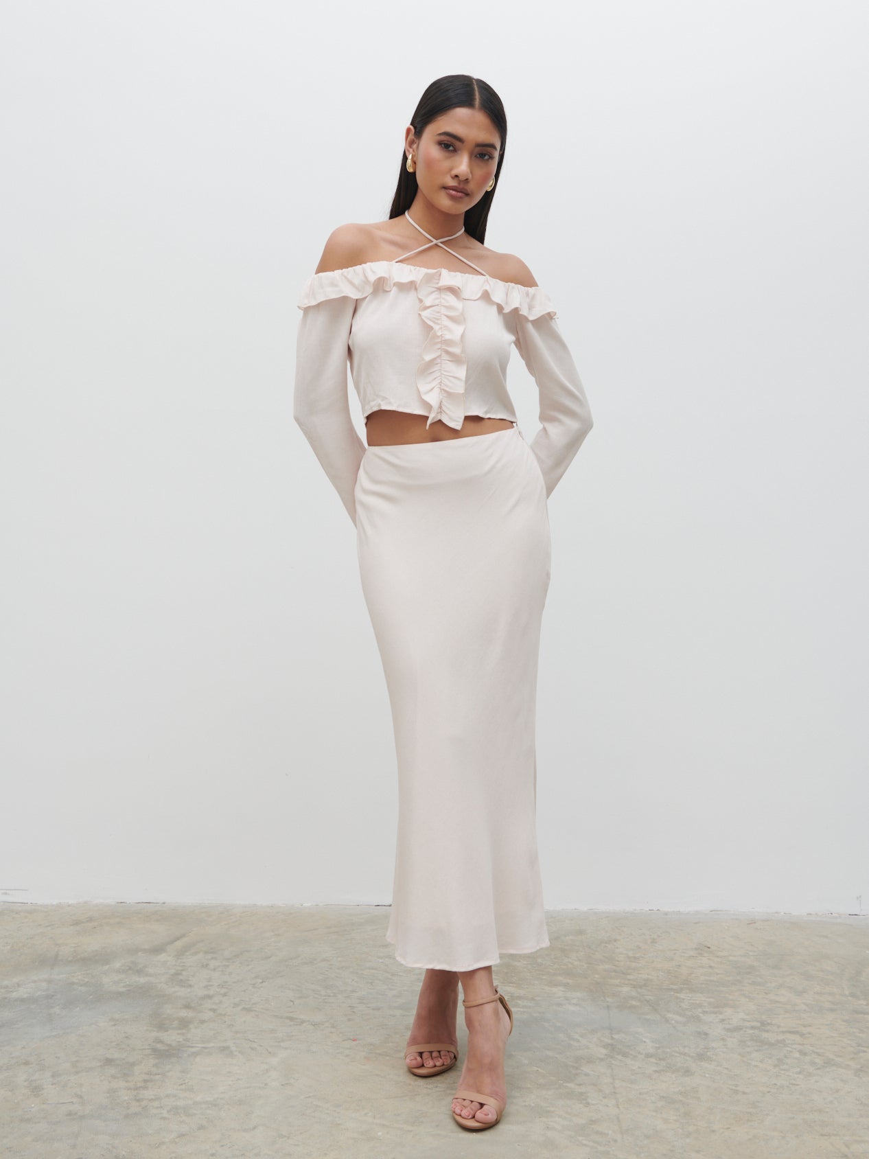 Tiffany Midaxi Skirt - Pale Blush