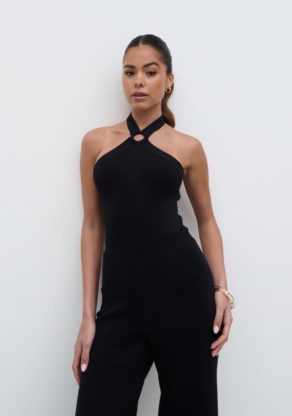 Tori Knit Jumpsuit - Black