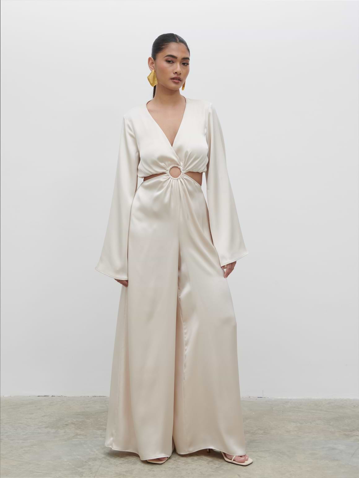 Tropez Cut Out Ring Jumpsuit - Ivory