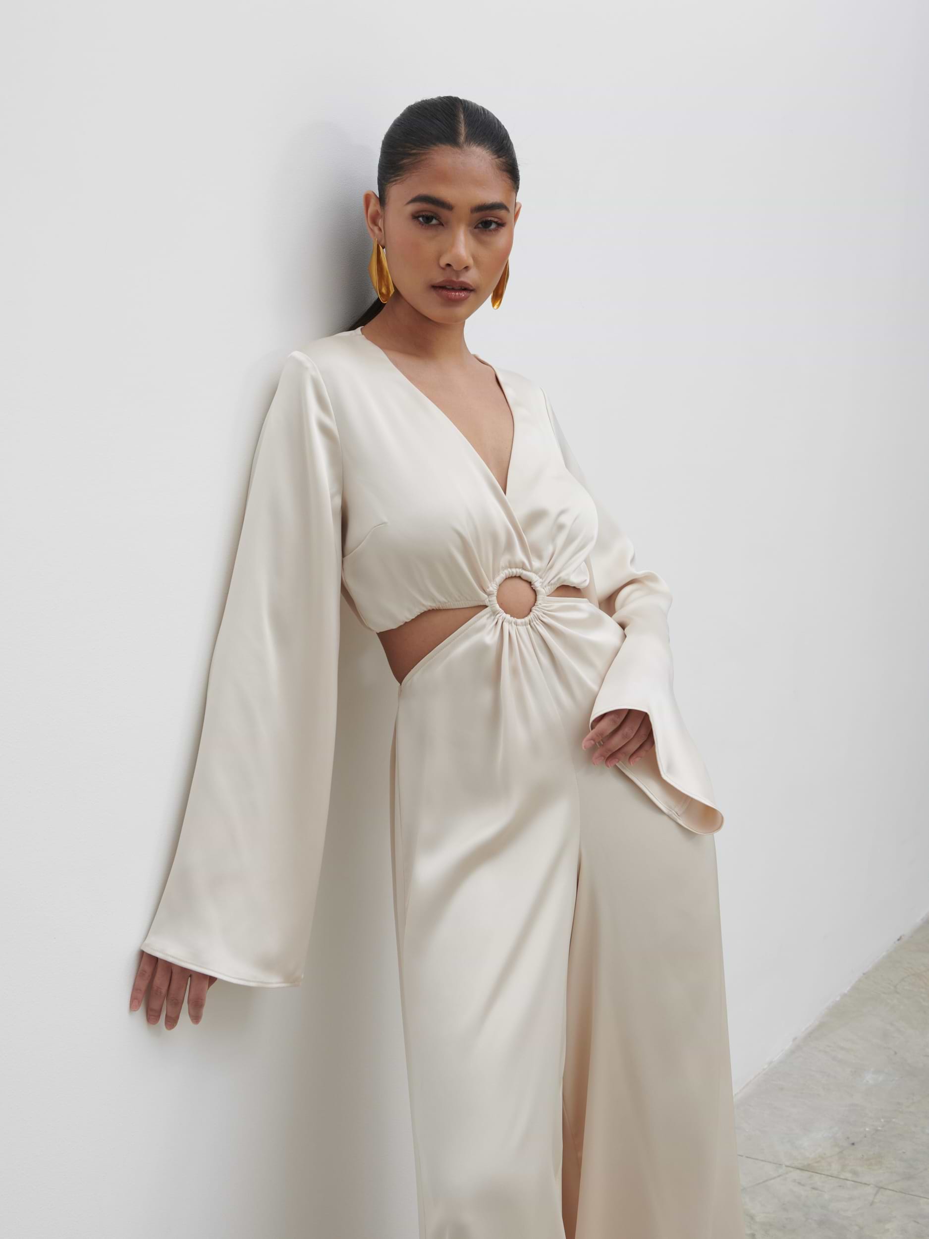 Tropez Cut Out Ring Jumpsuit - Ivory
