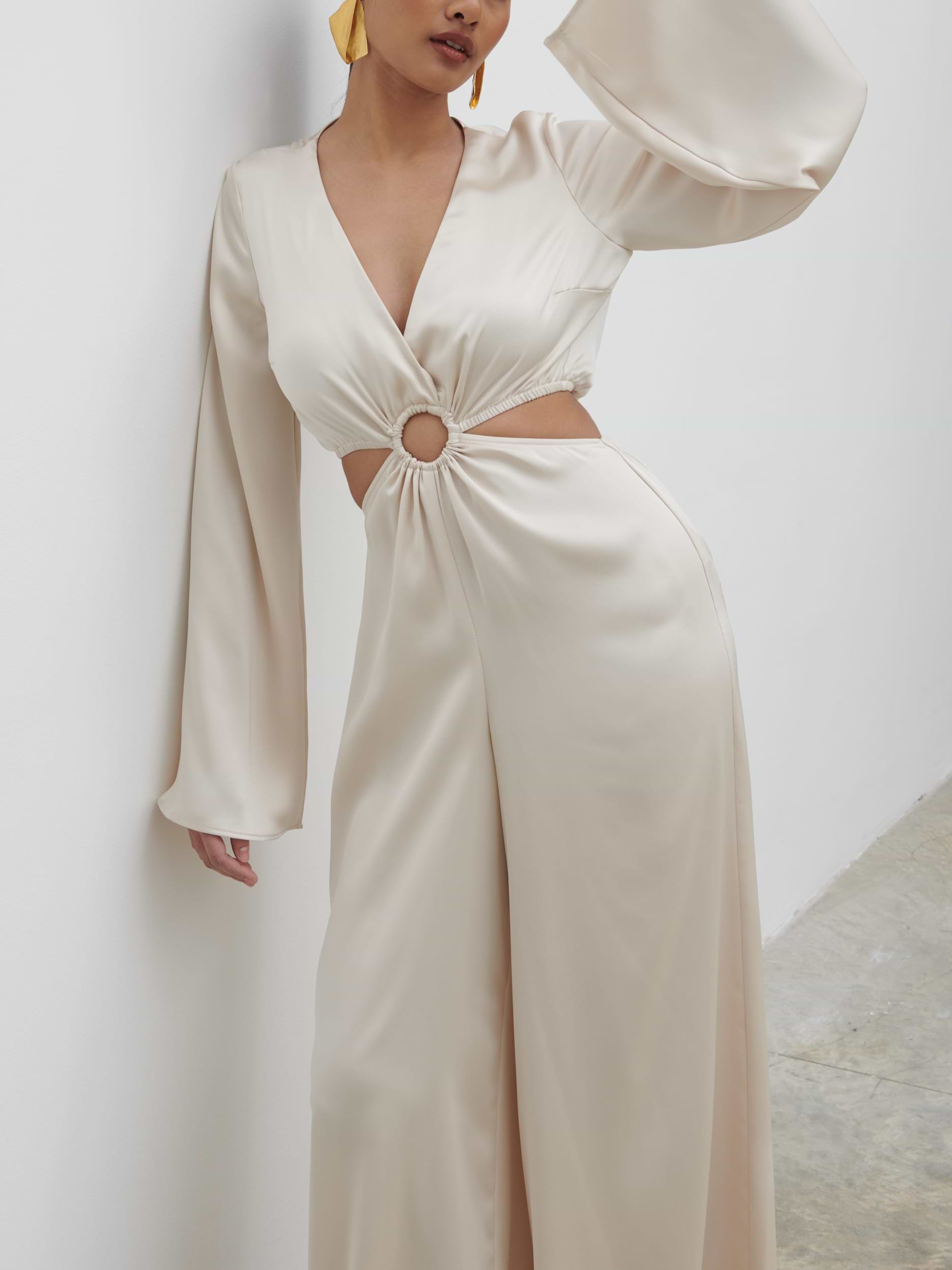 Tropez Cut Out Ring Jumpsuit - Ivory