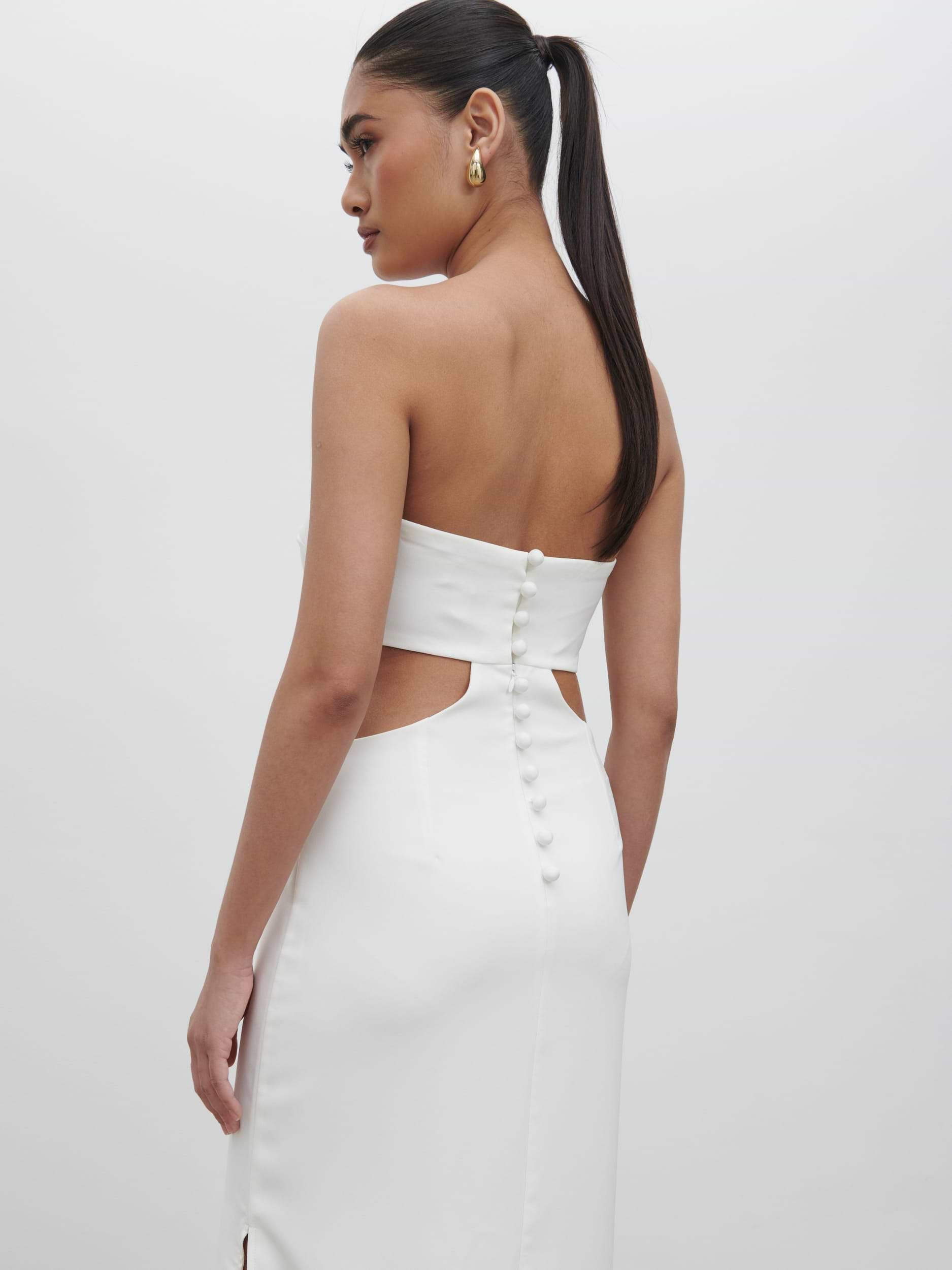 Verde Bandeau Cut Out Maxi Dress - Ivory