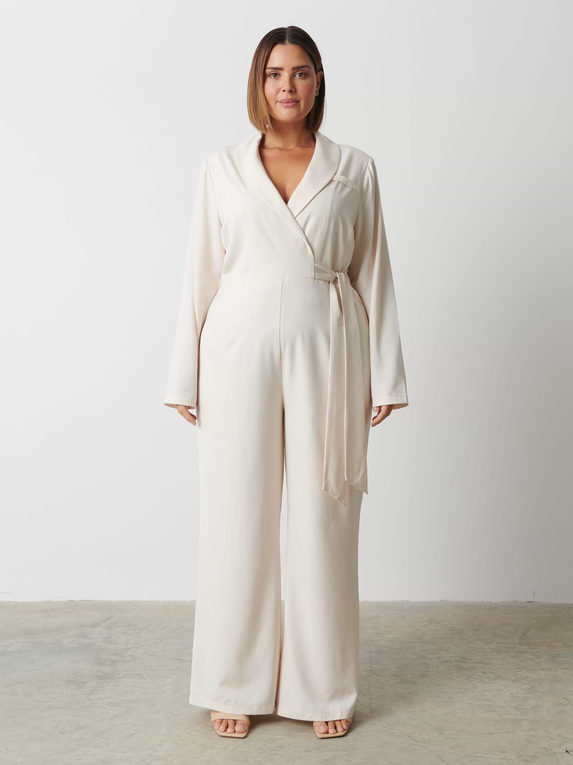 Vienna Tied Jumpsuit Curve - Oyster
