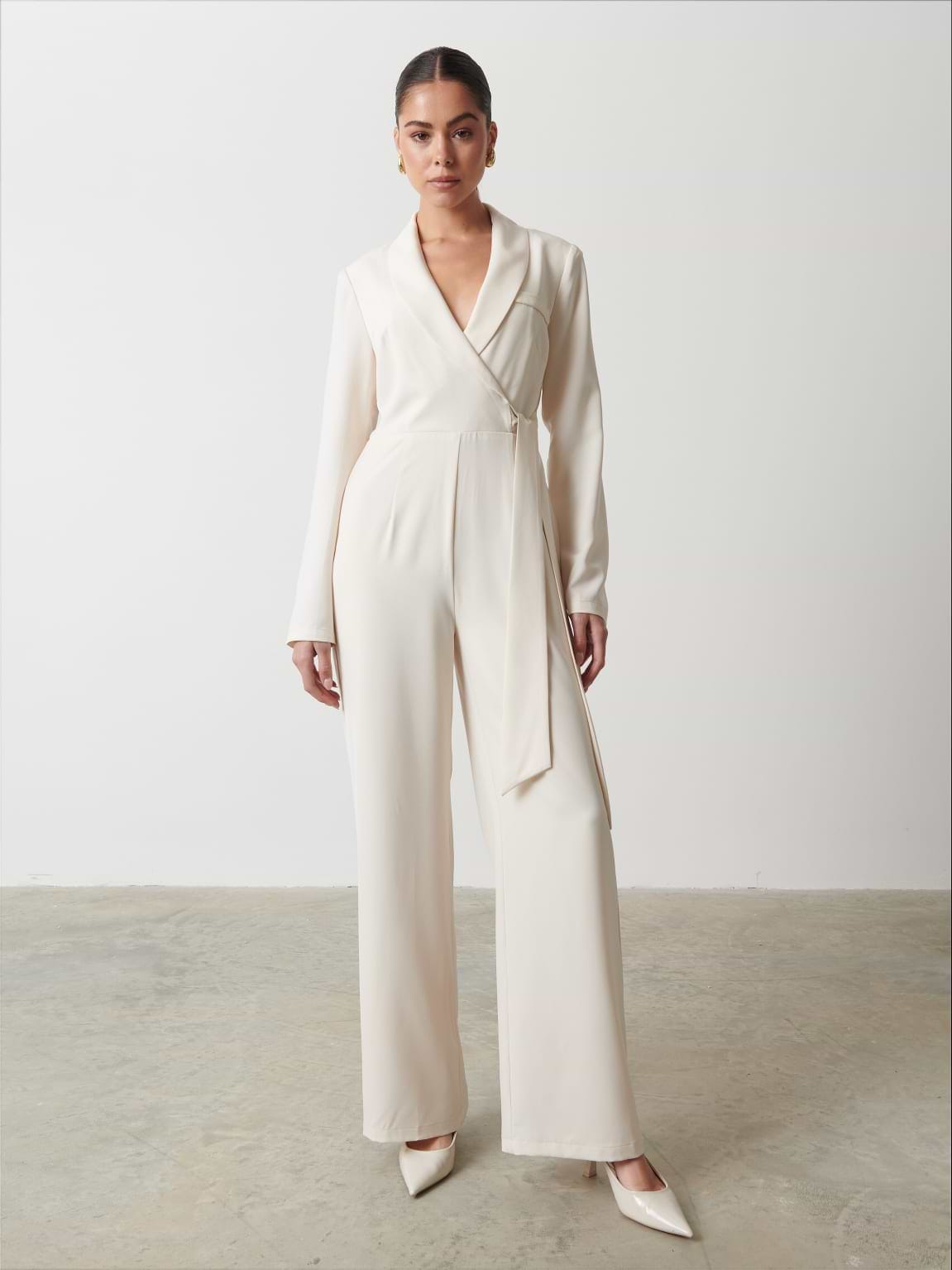 Vienna Tied Jumpsuit - Oyster