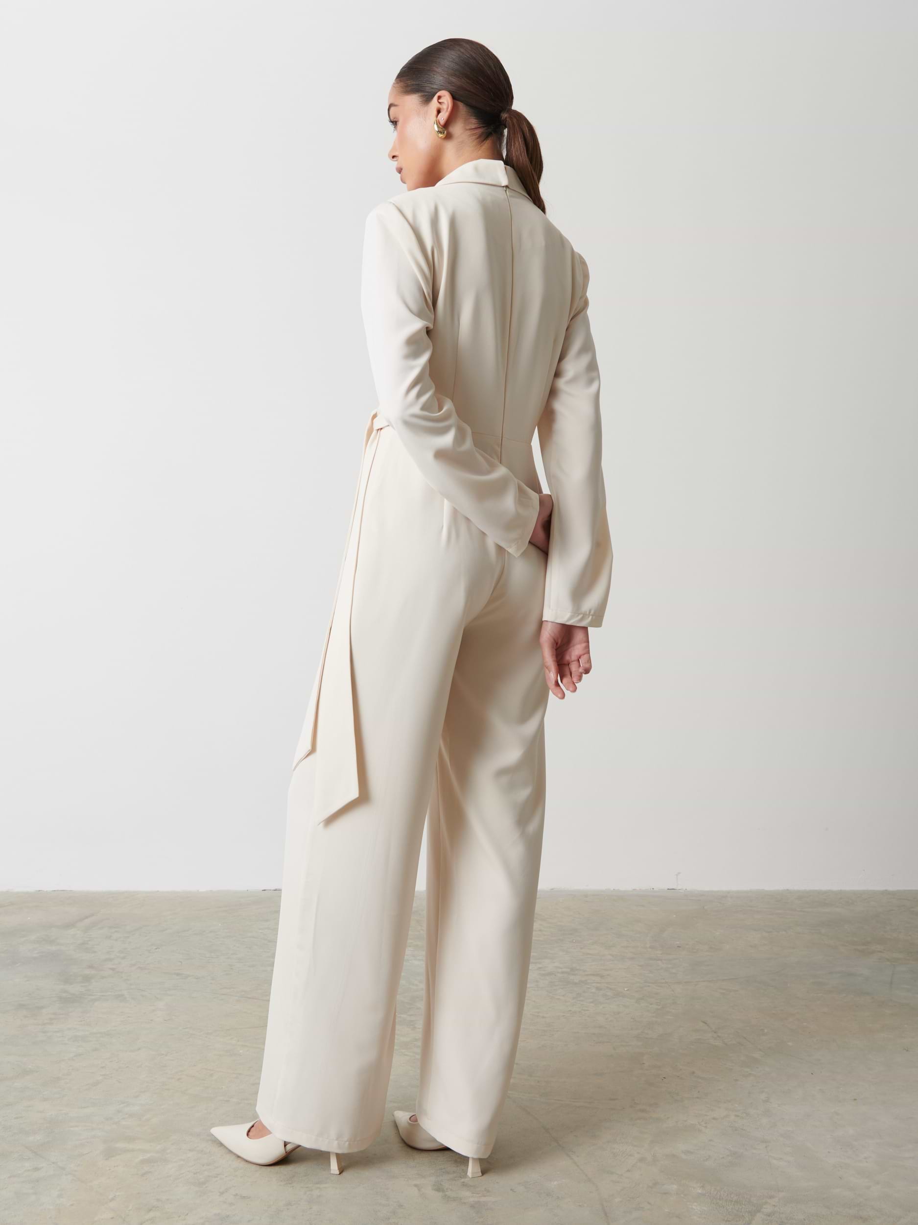 Vienna Tied Jumpsuit - Oyster
