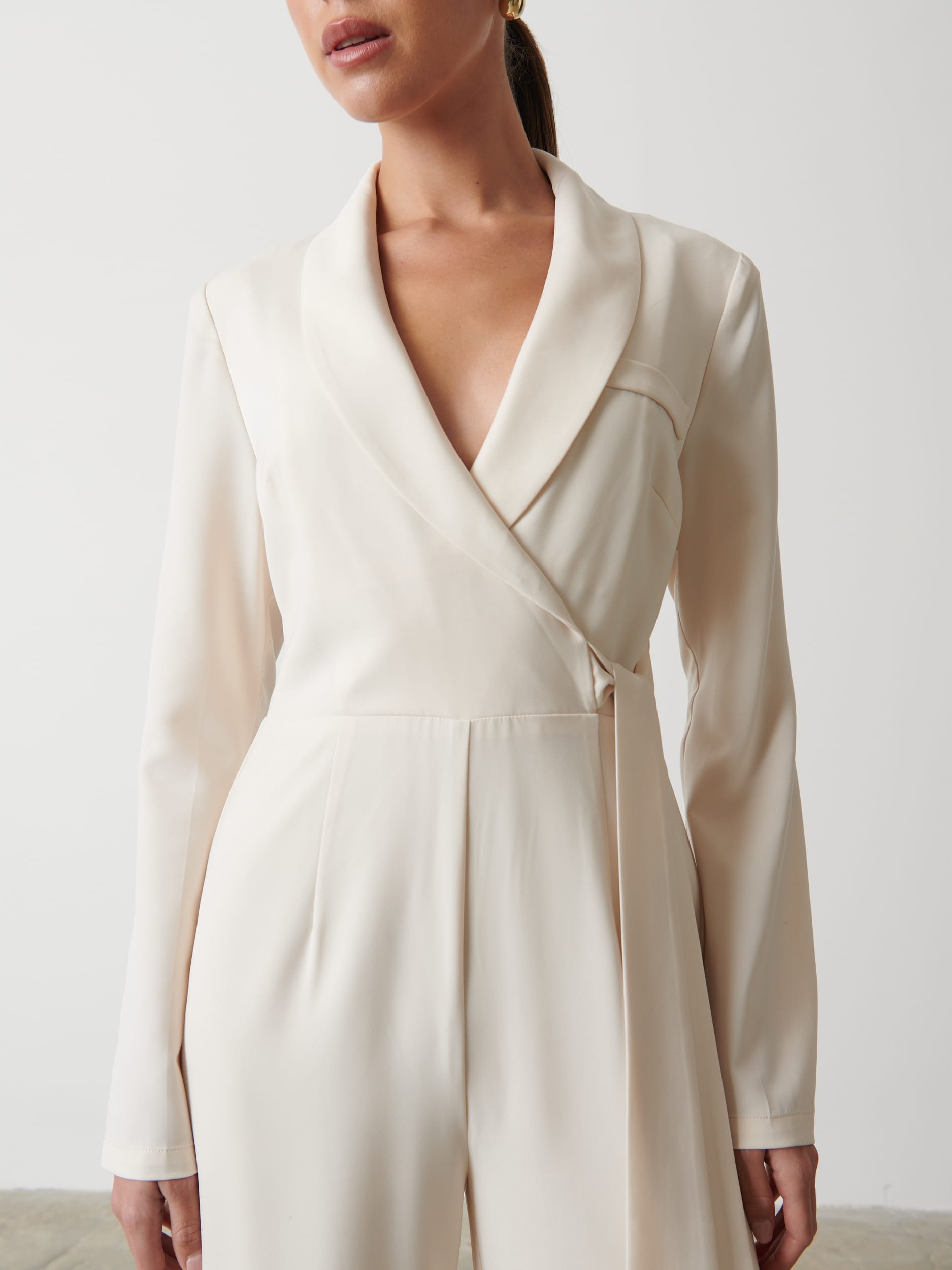 Vienna Tied Jumpsuit - Oyster