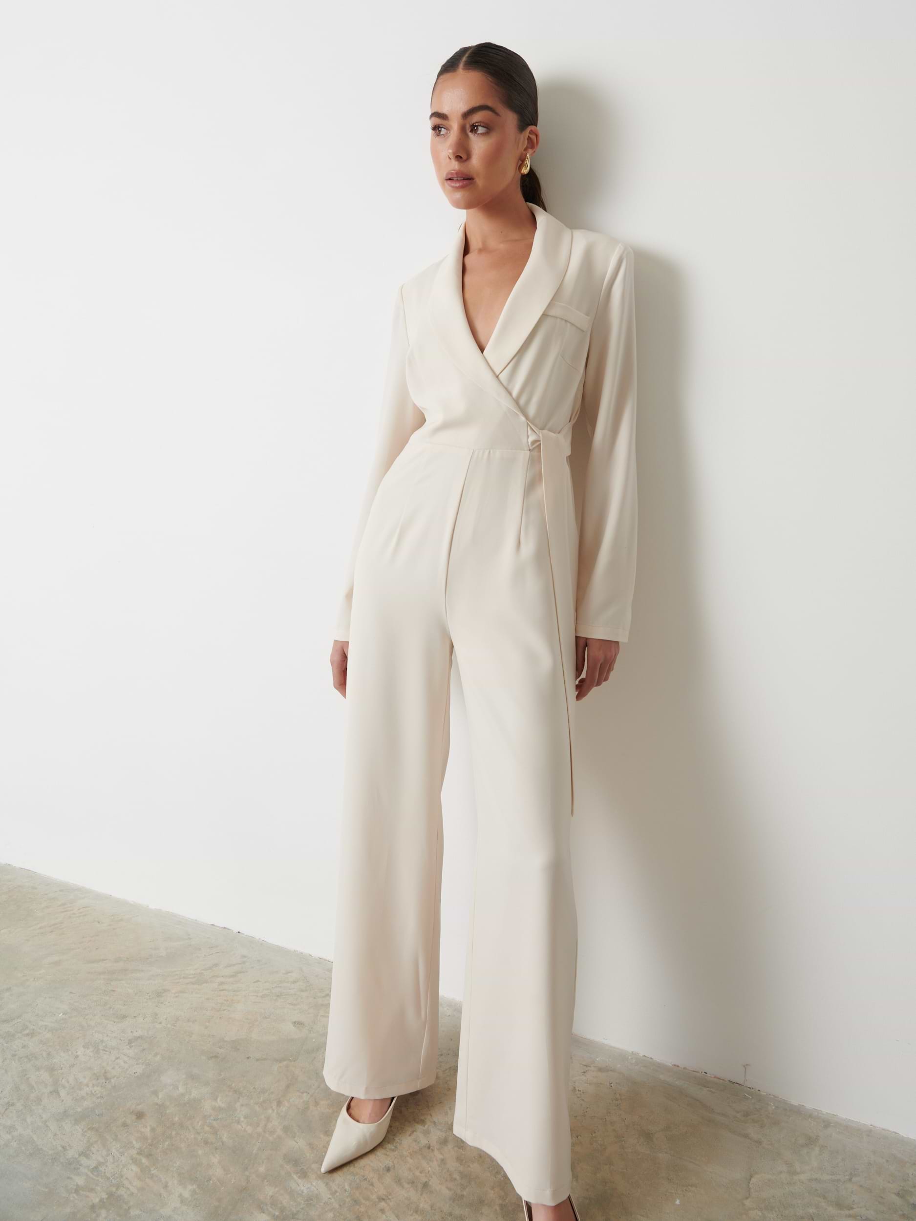 Vienna Tied Jumpsuit - Oyster