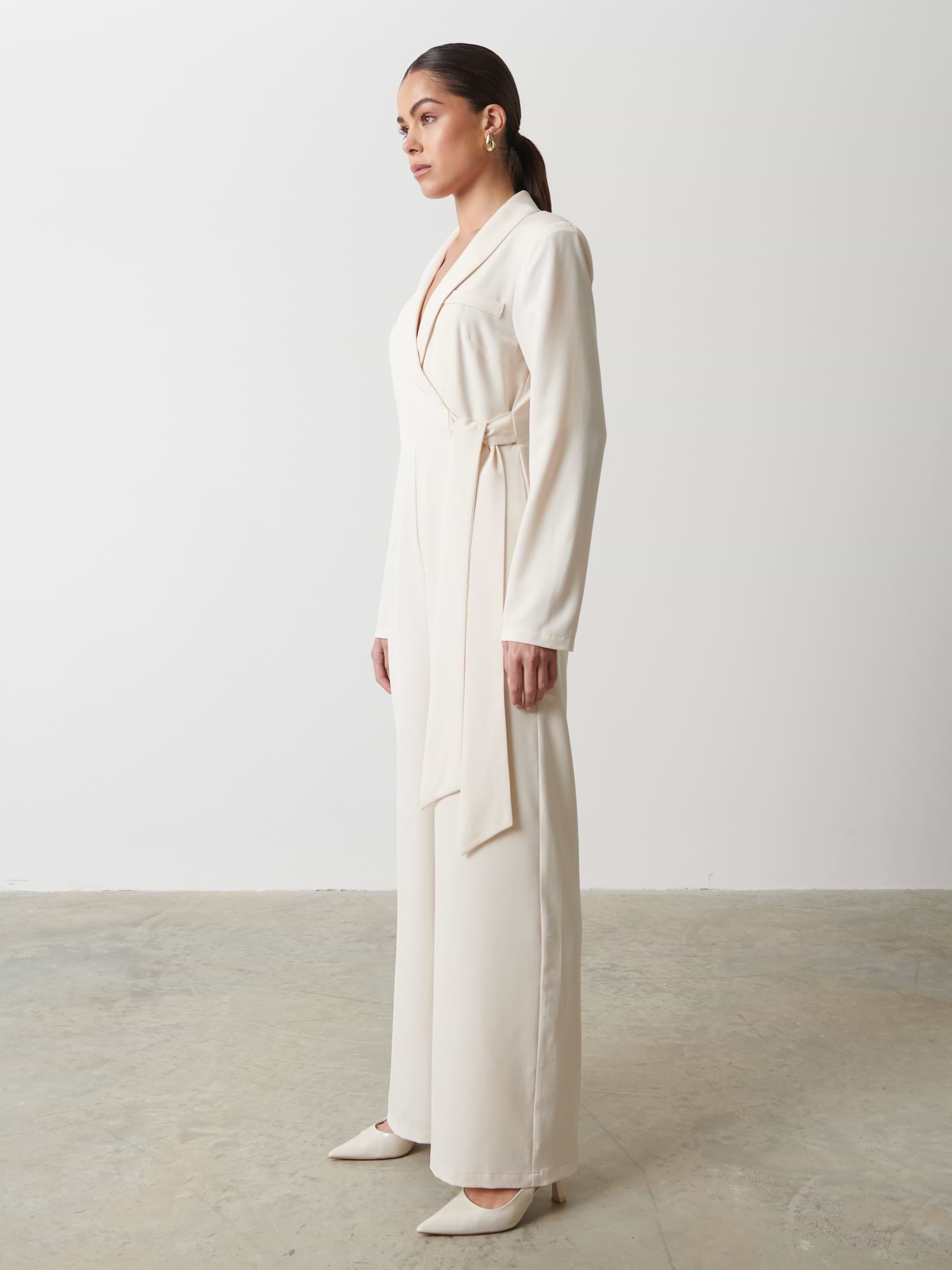 Vienna Tied Jumpsuit - Oyster