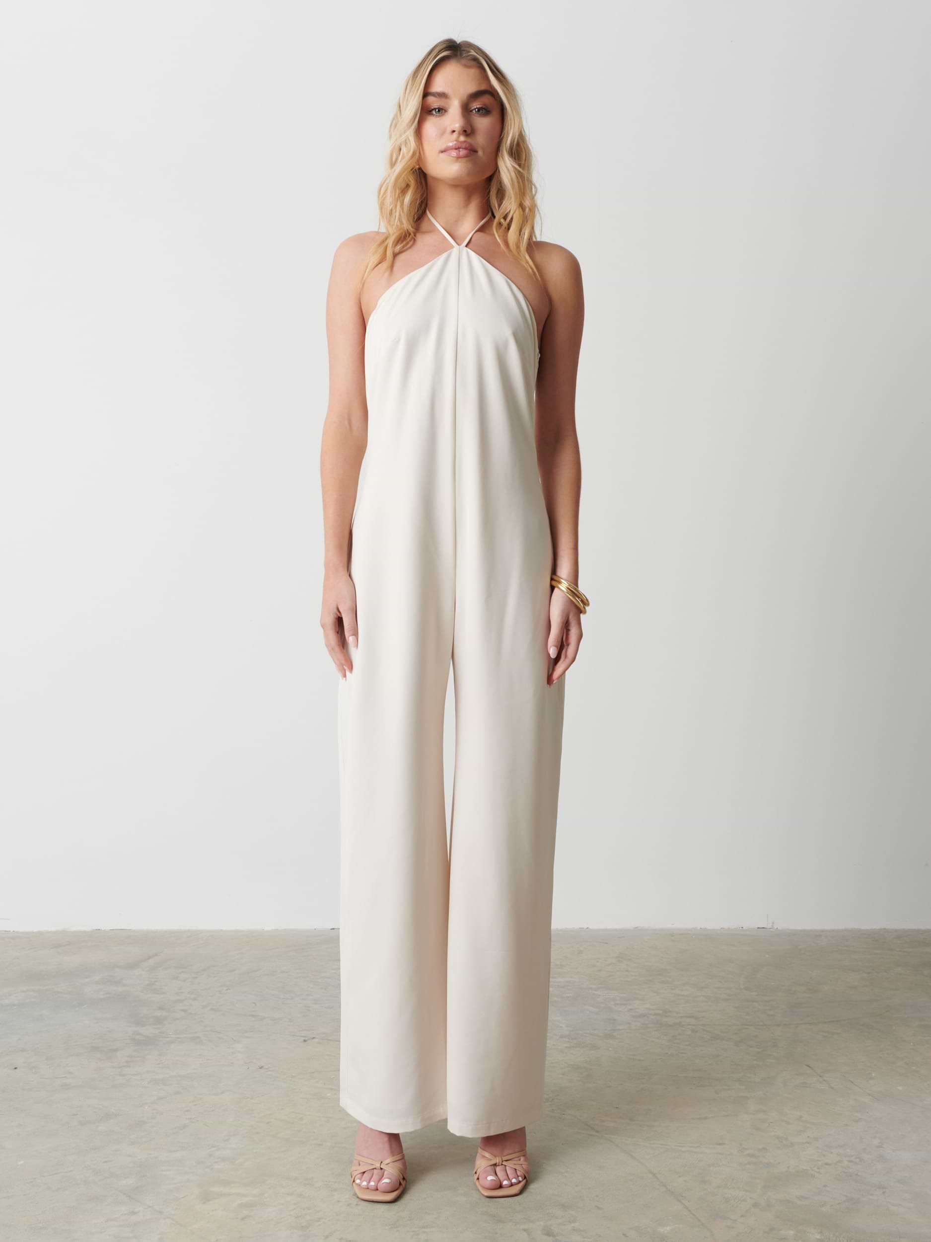 Xena Halterneck Jumpsuit - Oyster