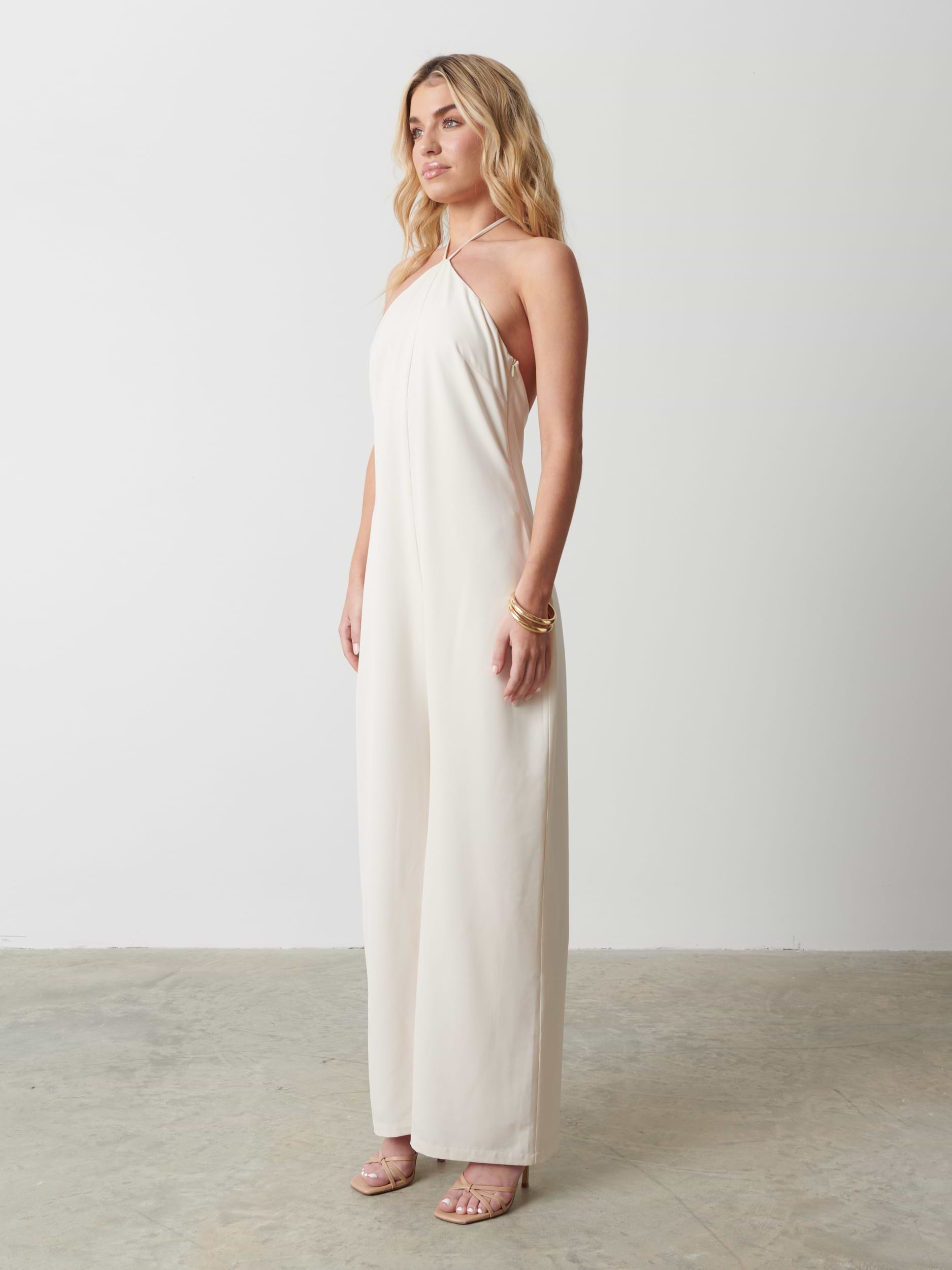 Xena Halterneck Jumpsuit - Oyster