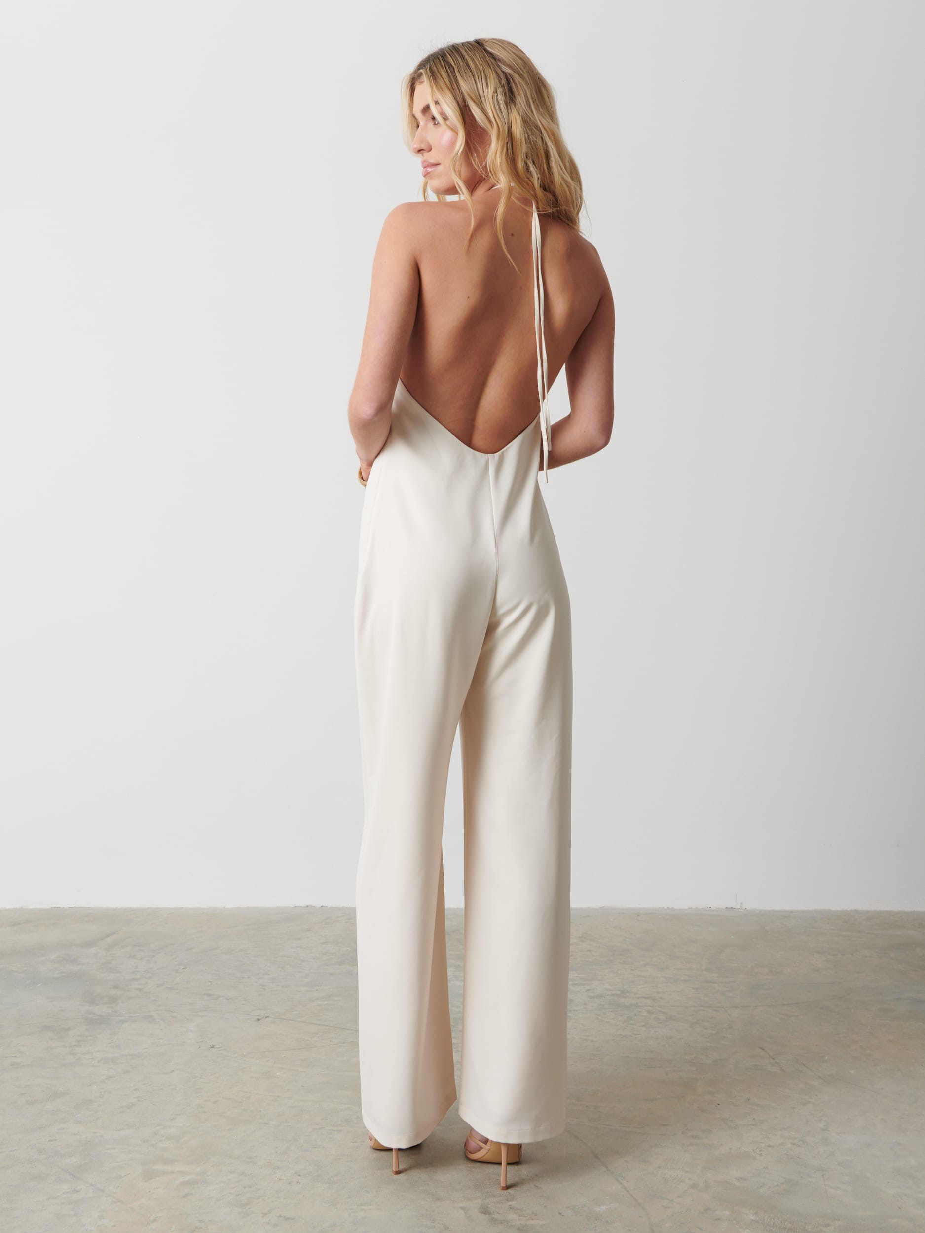 Xena Halterneck Jumpsuit - Oyster