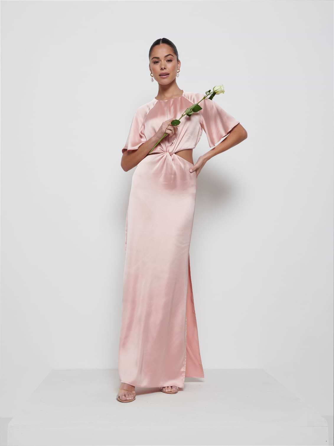 Zara Twist Knot Bridesmaid Dress - Blush
