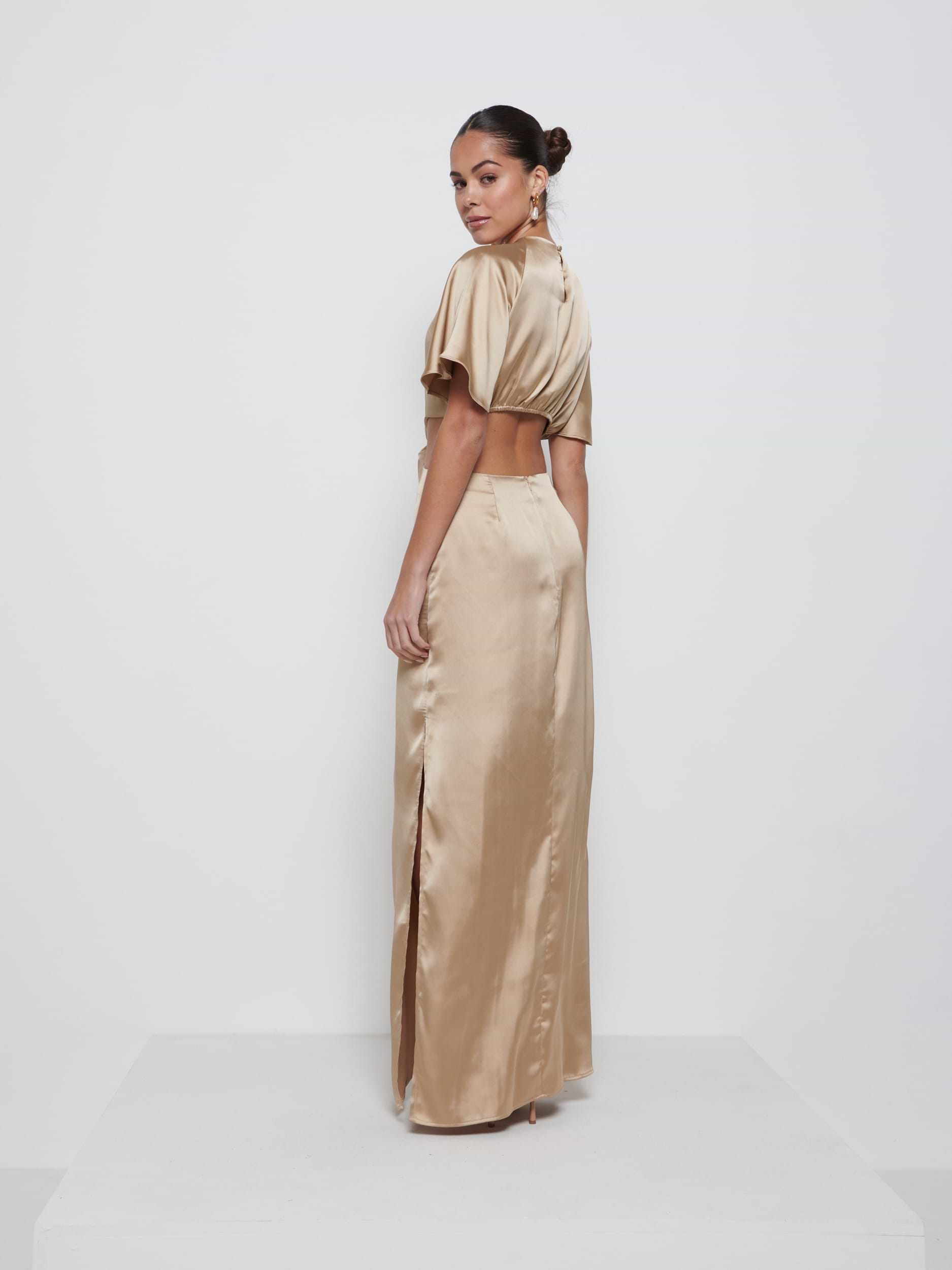 Zara Twist Knot Bridesmaid Dress - Bronze